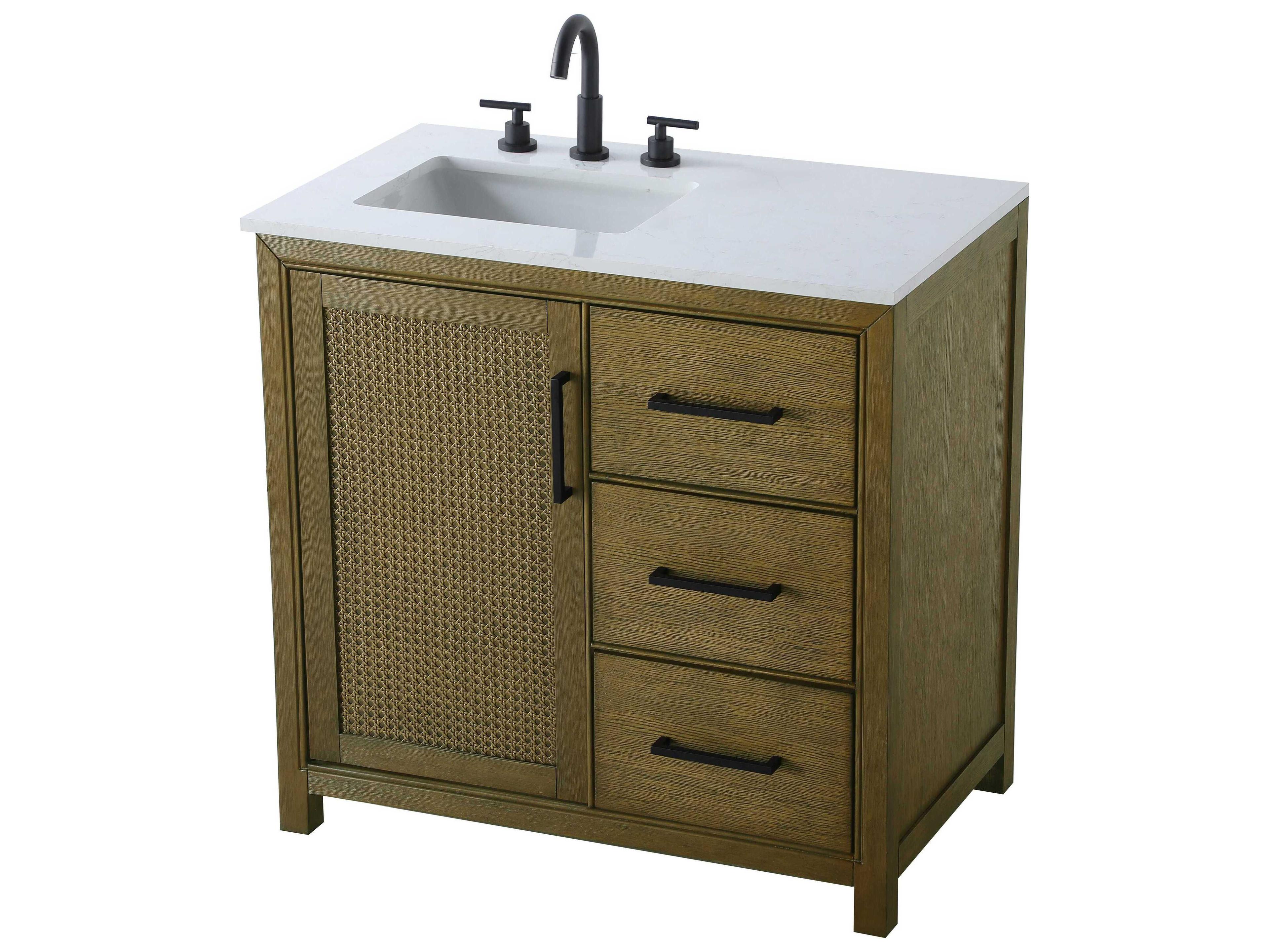 Elegant Lighting Alina Hazel Oak Vanity