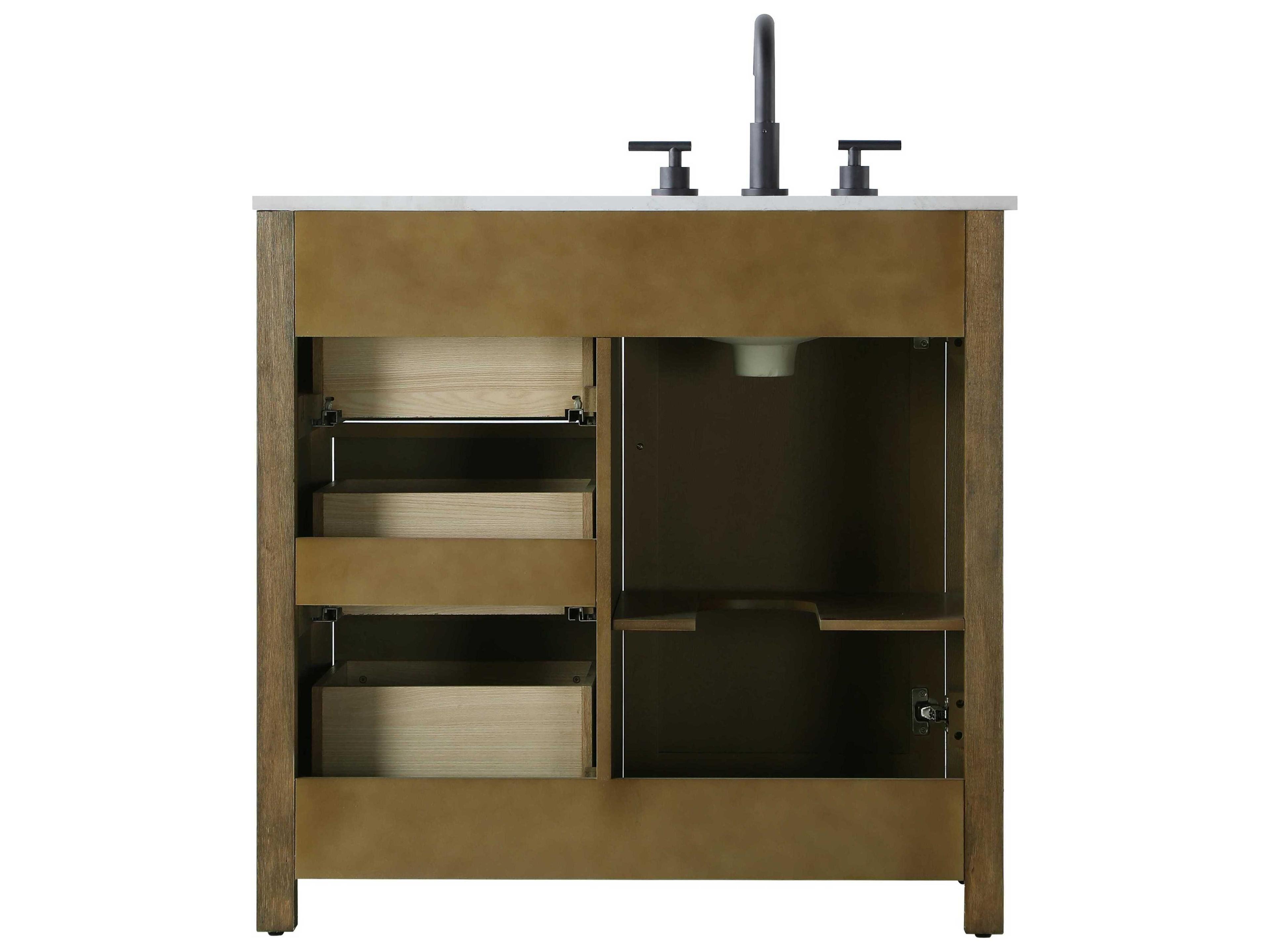 Elegant Lighting Alina Hazel Oak Vanity