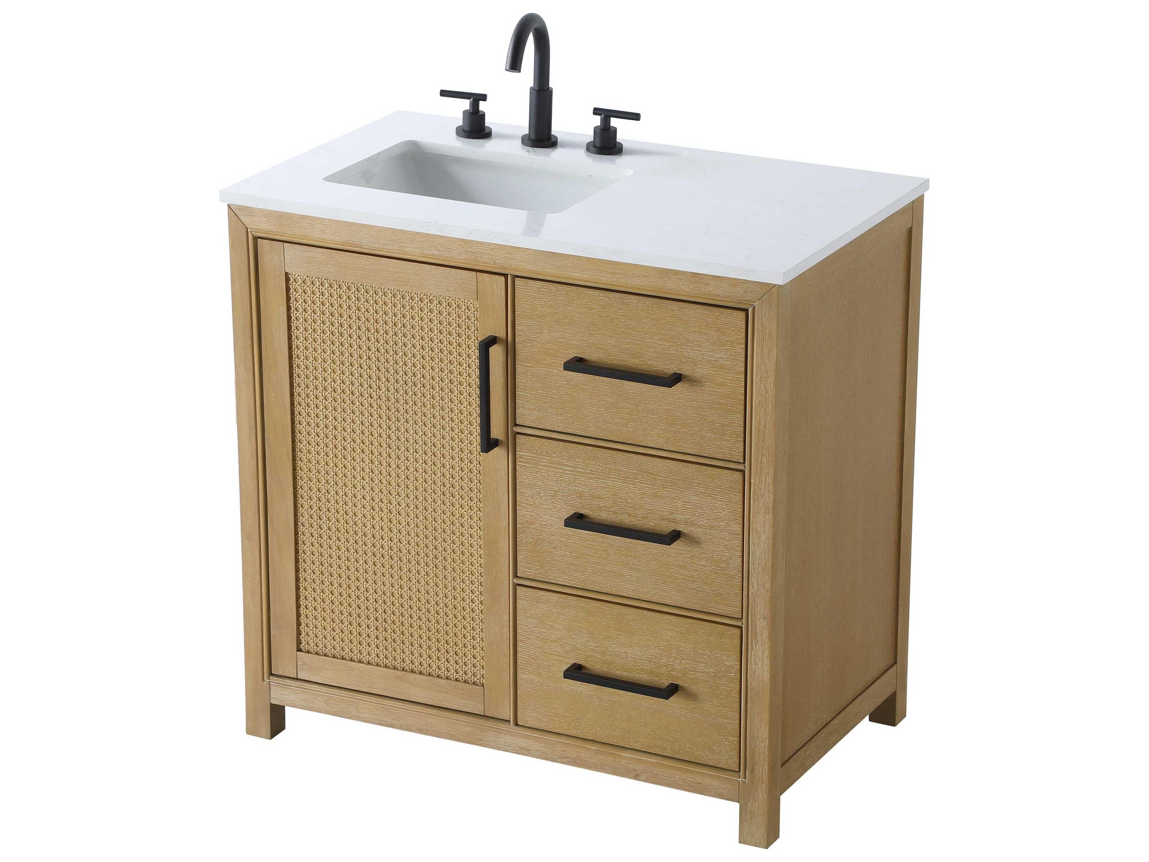 Elegant Lighting Alina Linen Oak Vanity