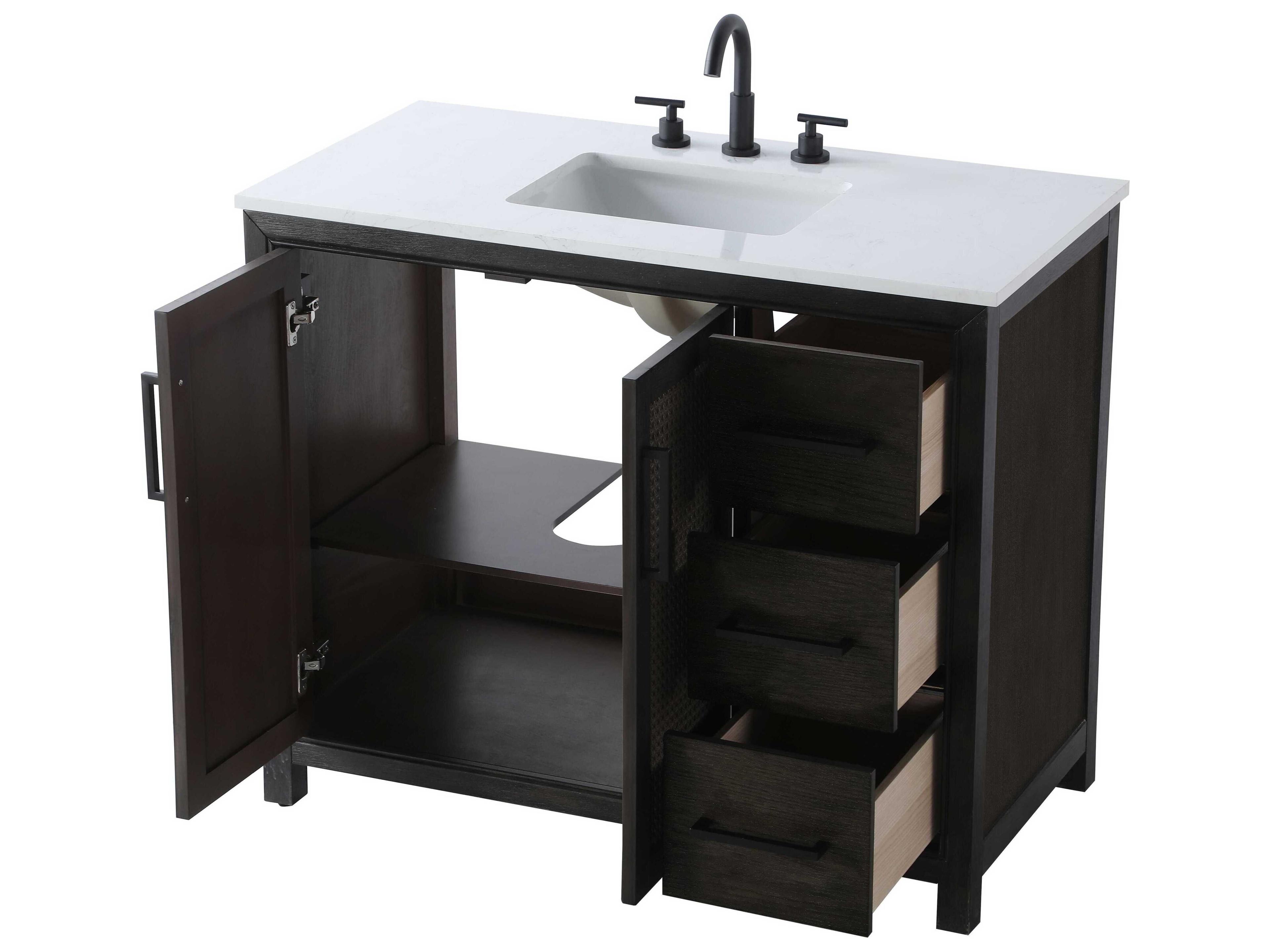 Elegant Lighting Alina Chocolate Oak Vanity