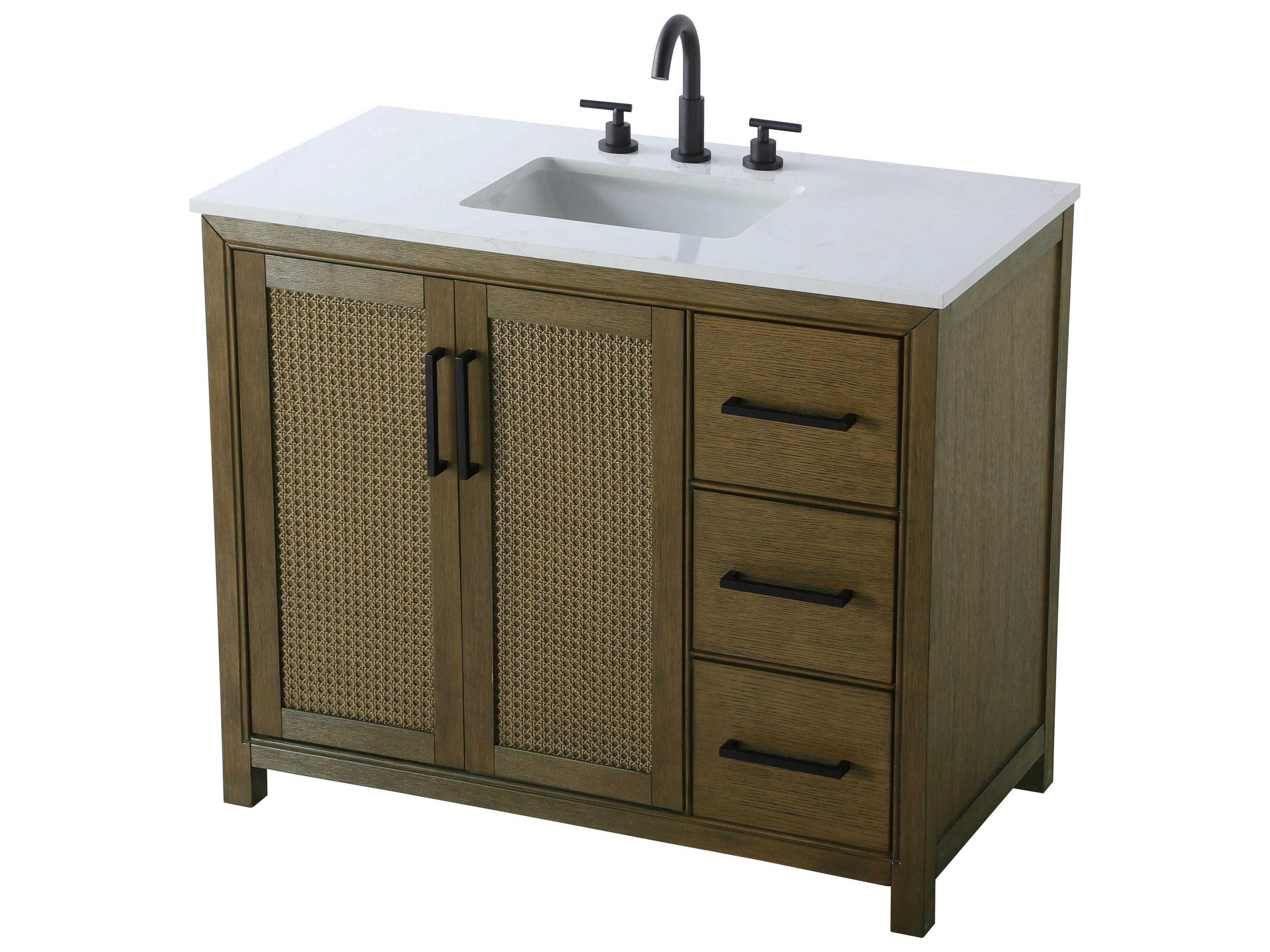 Elegant Lighting Alina Hazel Oak Vanity