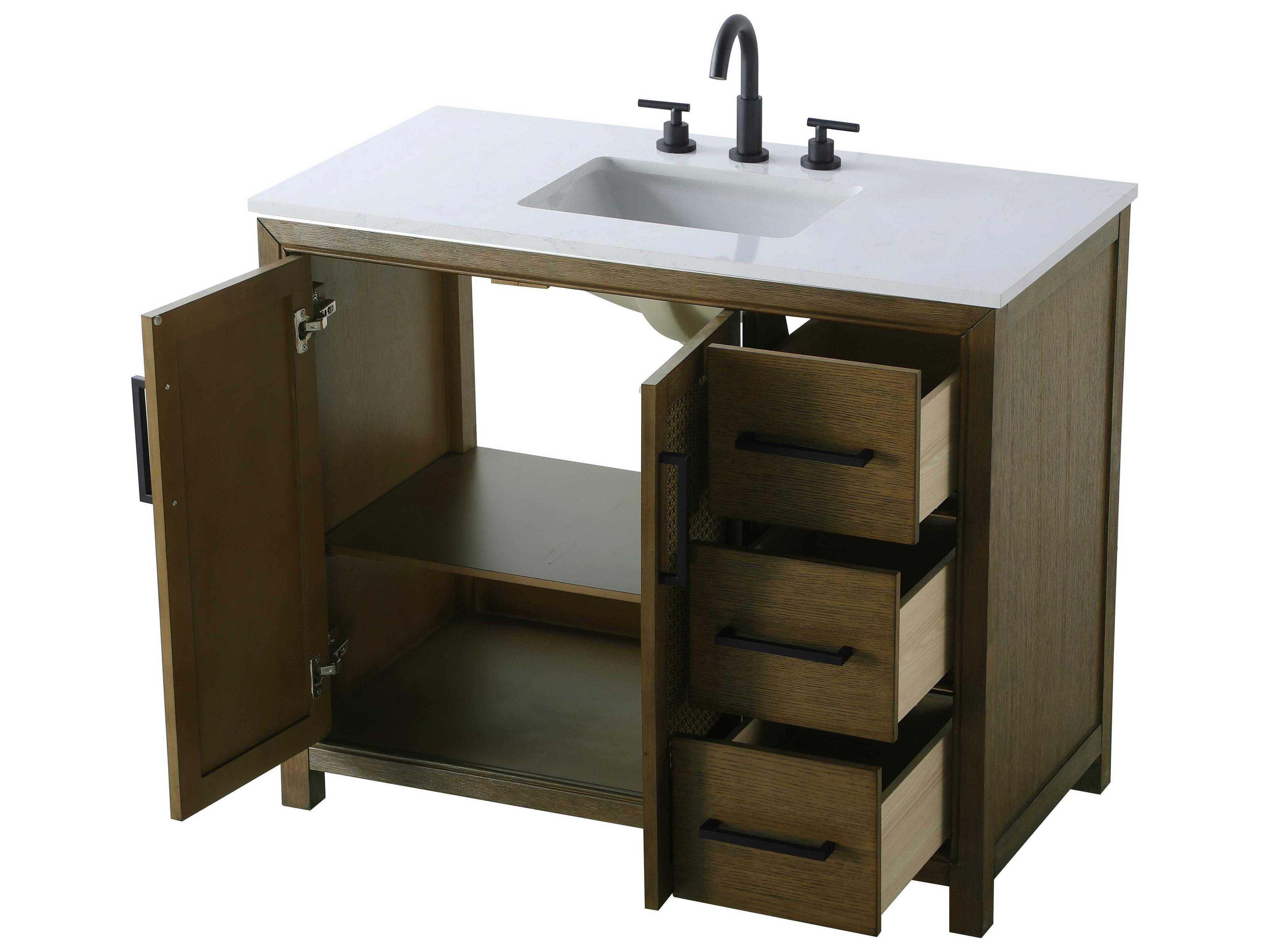 Elegant Lighting Alina Hazel Oak Vanity