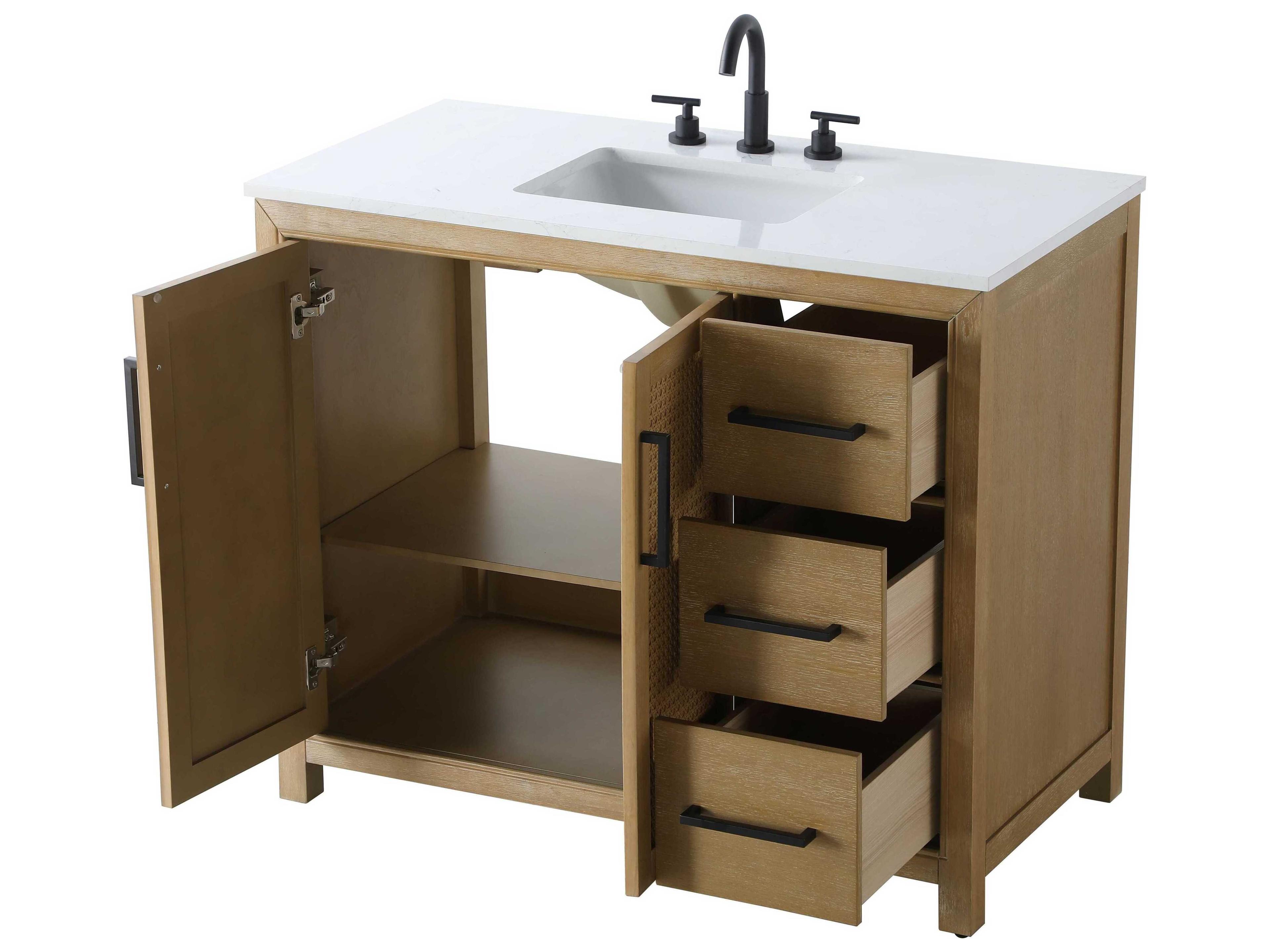 Elegant Lighting Alina Linen Oak Vanity