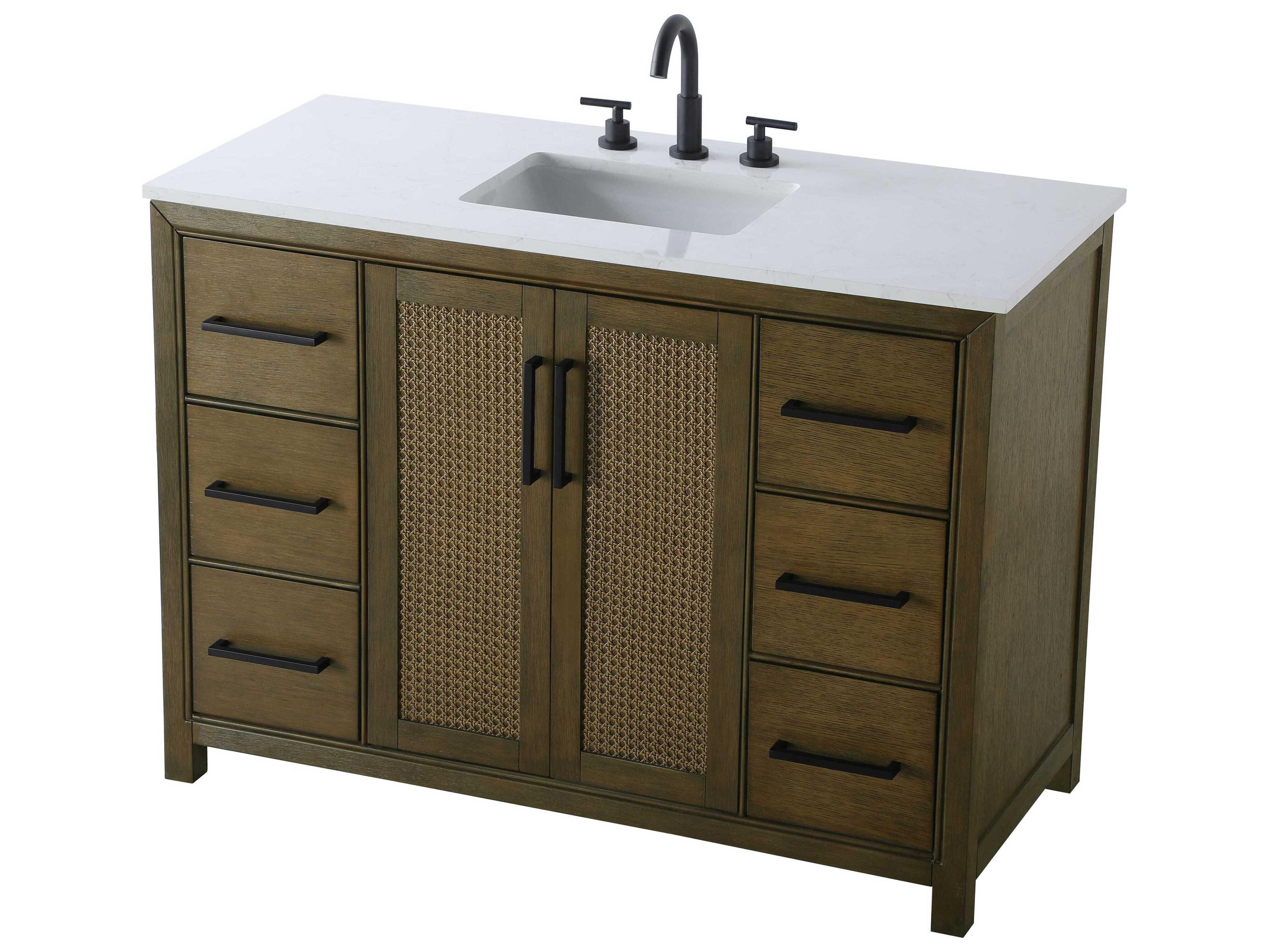 Elegant Lighting Alina Hazel Oak Vanity