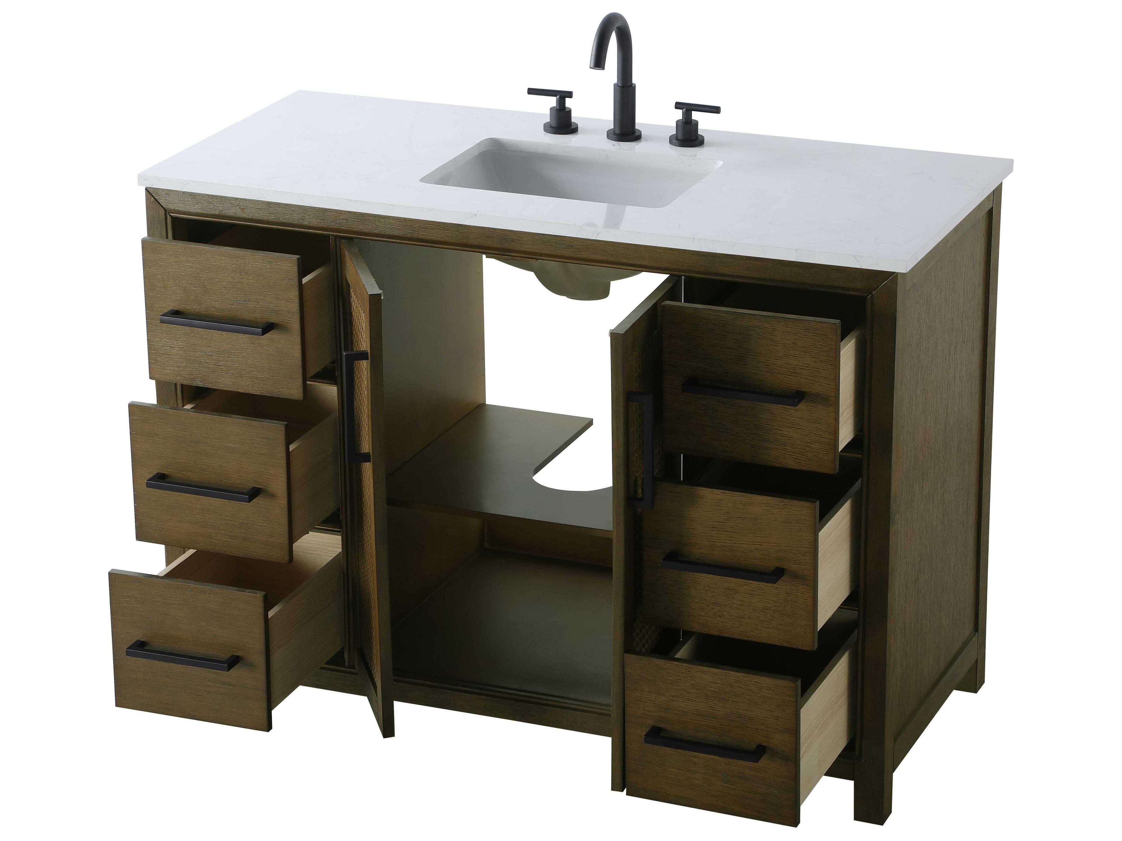 Elegant Lighting Alina Hazel Oak Vanity