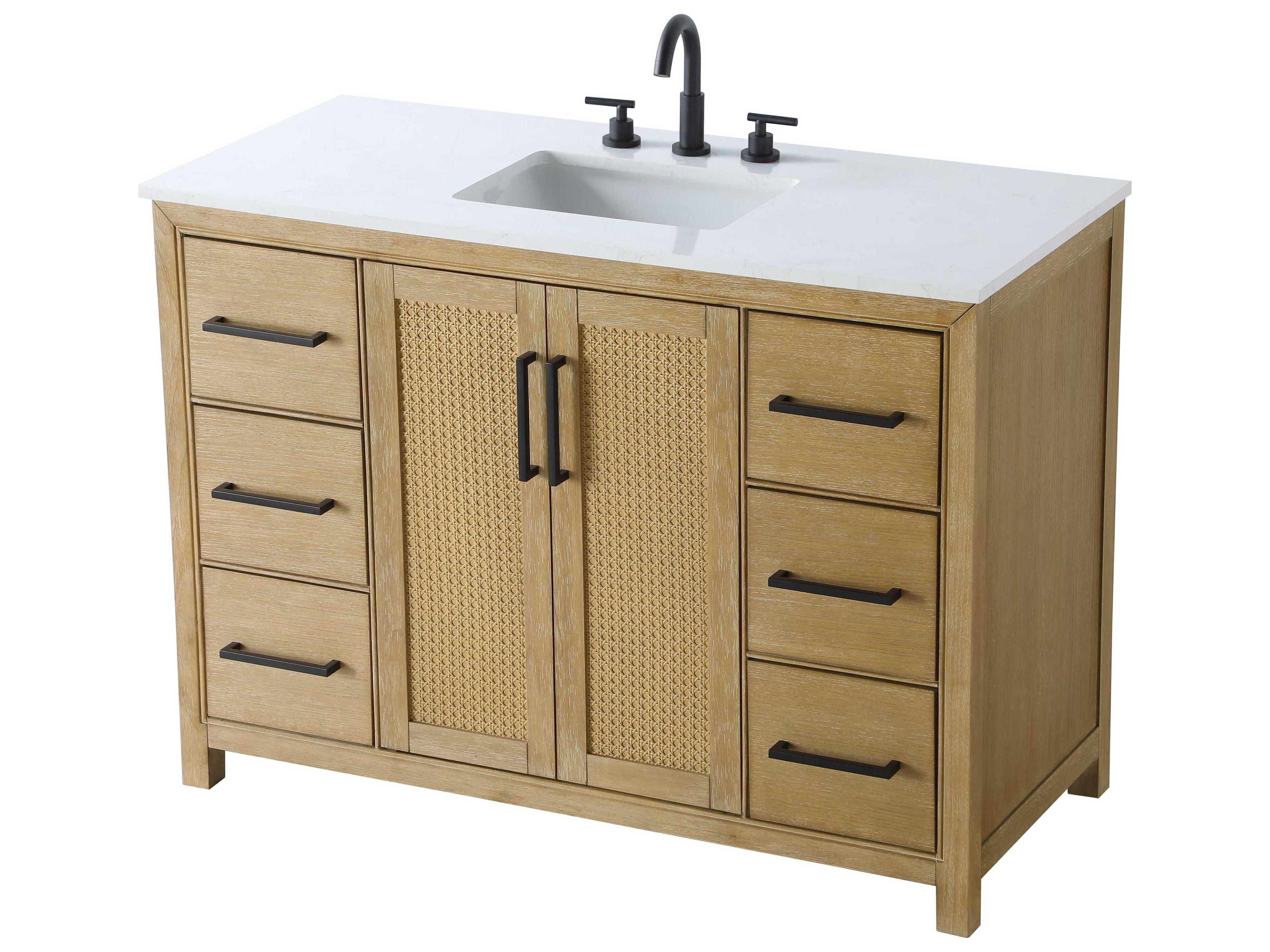 Elegant Lighting Alina Linen Oak Vanity