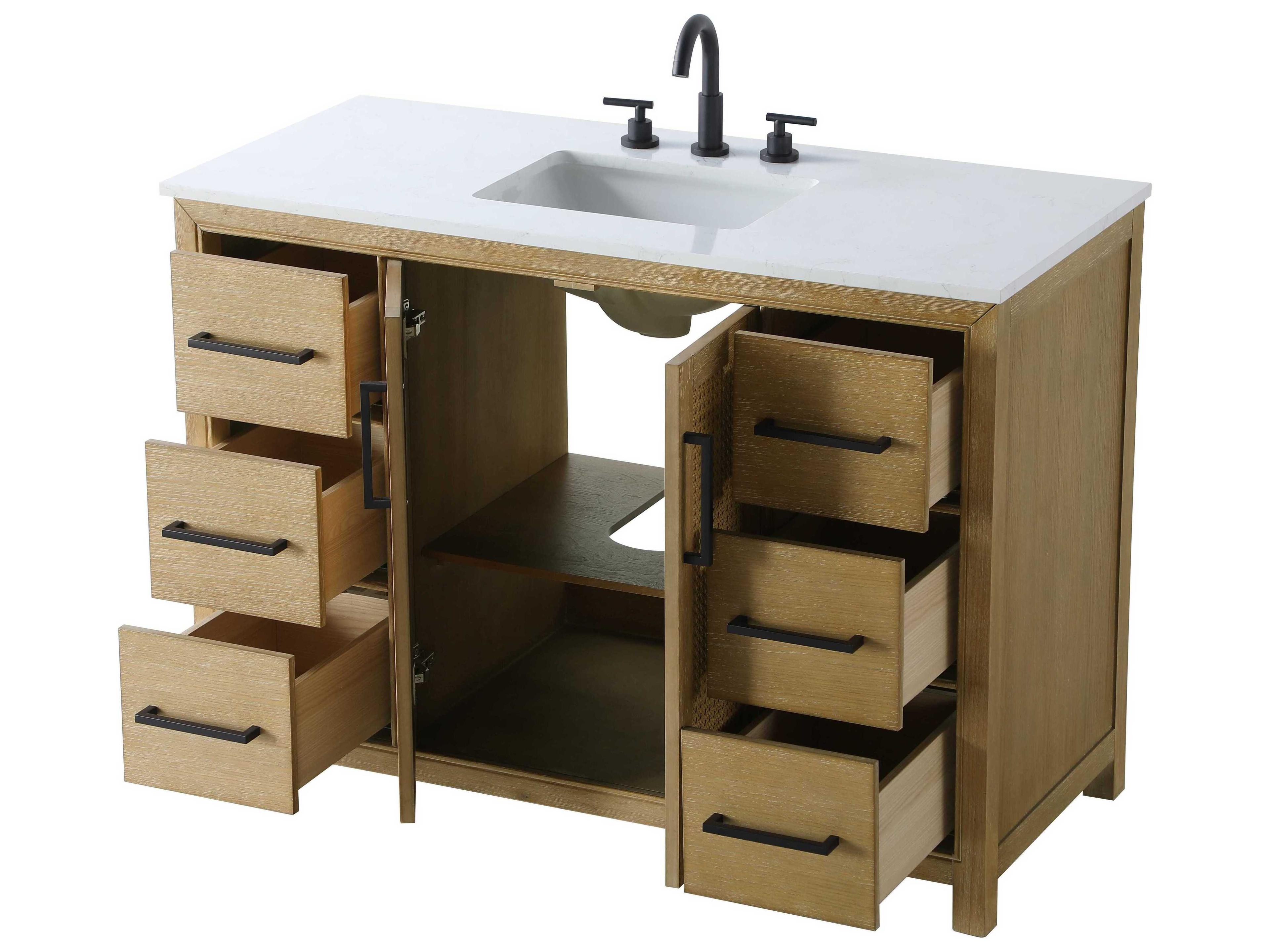 Elegant Lighting Alina Linen Oak Vanity