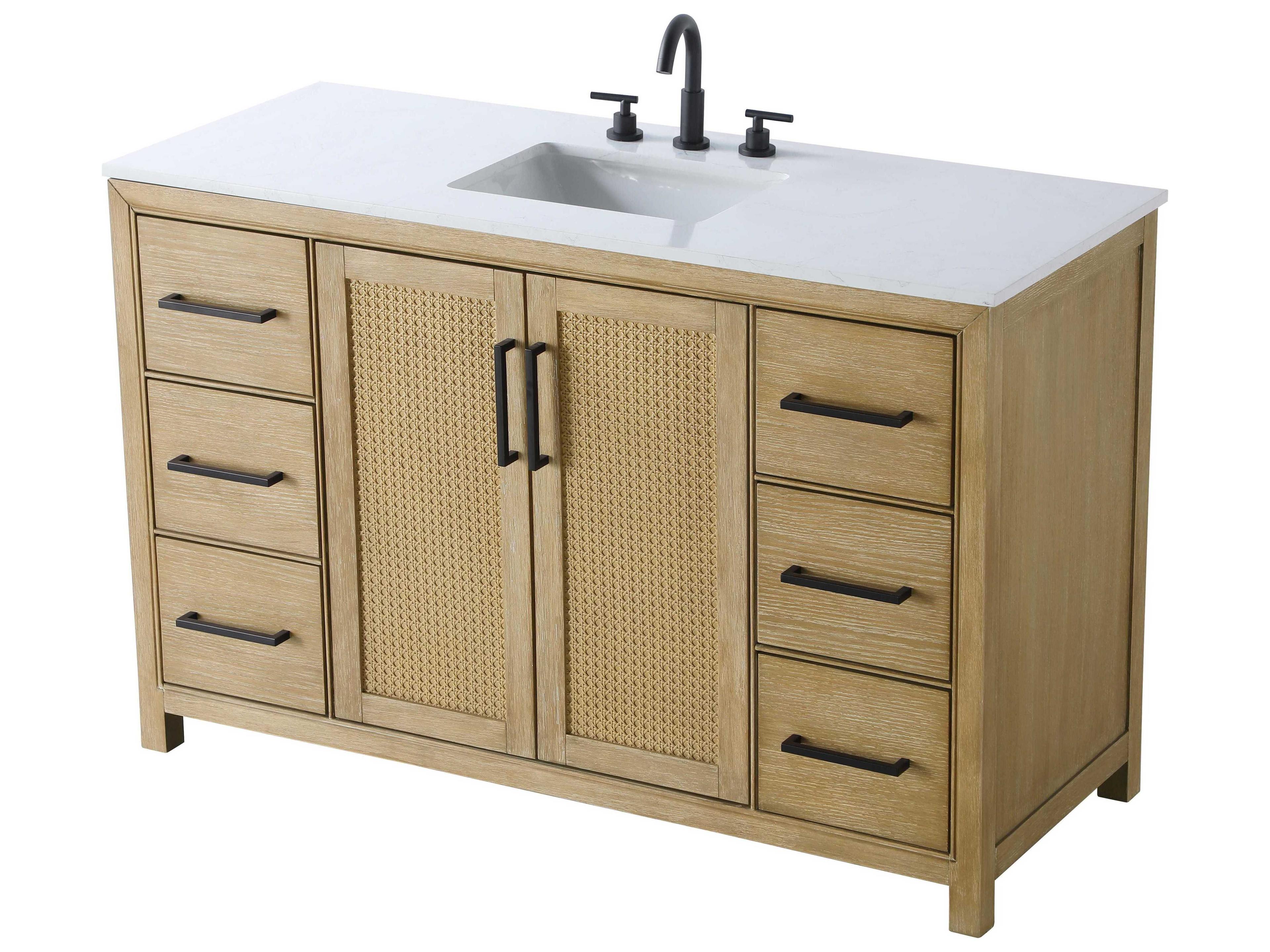 Elegant Lighting Alina Linen Oak Vanity