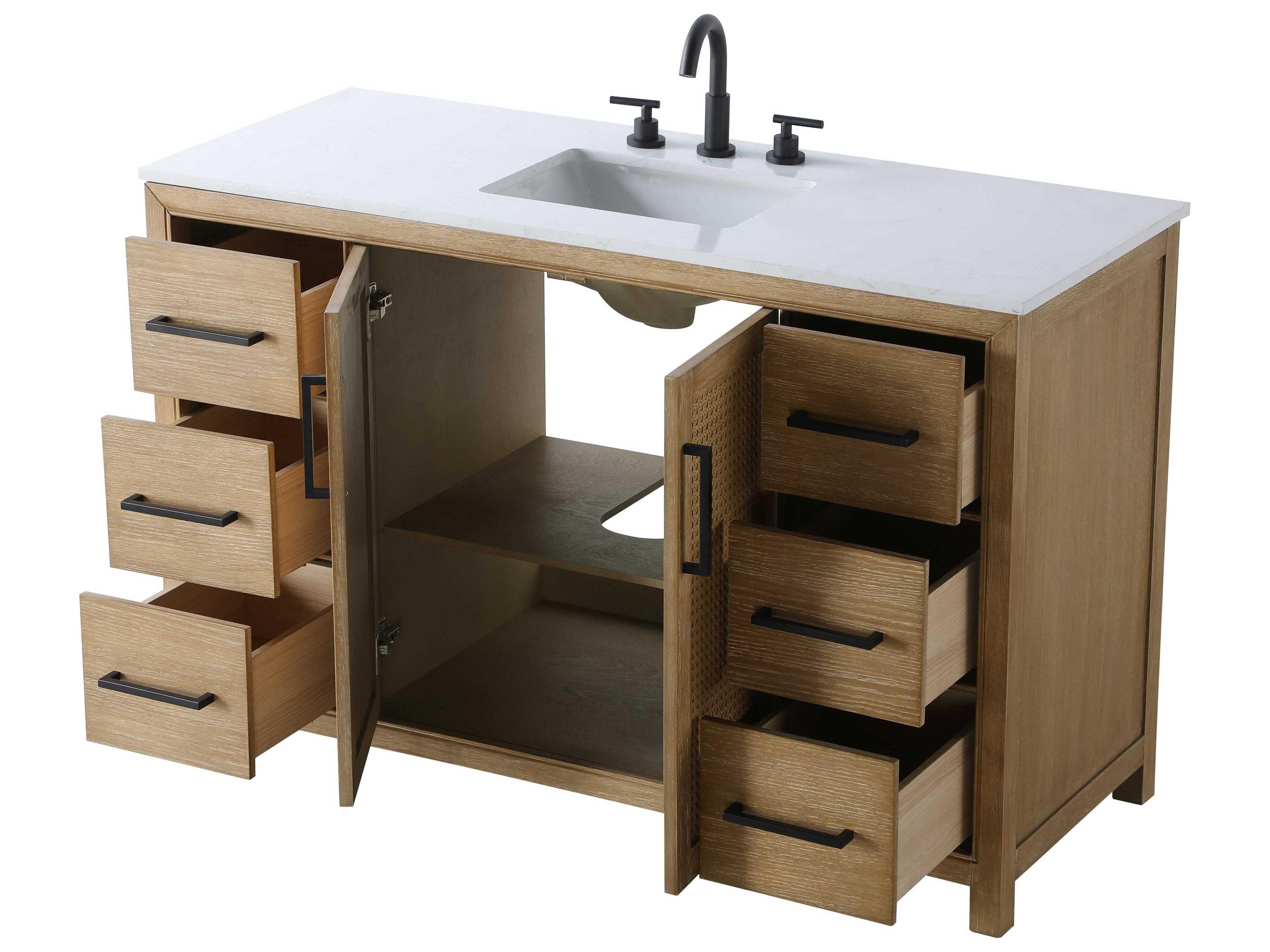 Elegant Lighting Alina Linen Oak Vanity