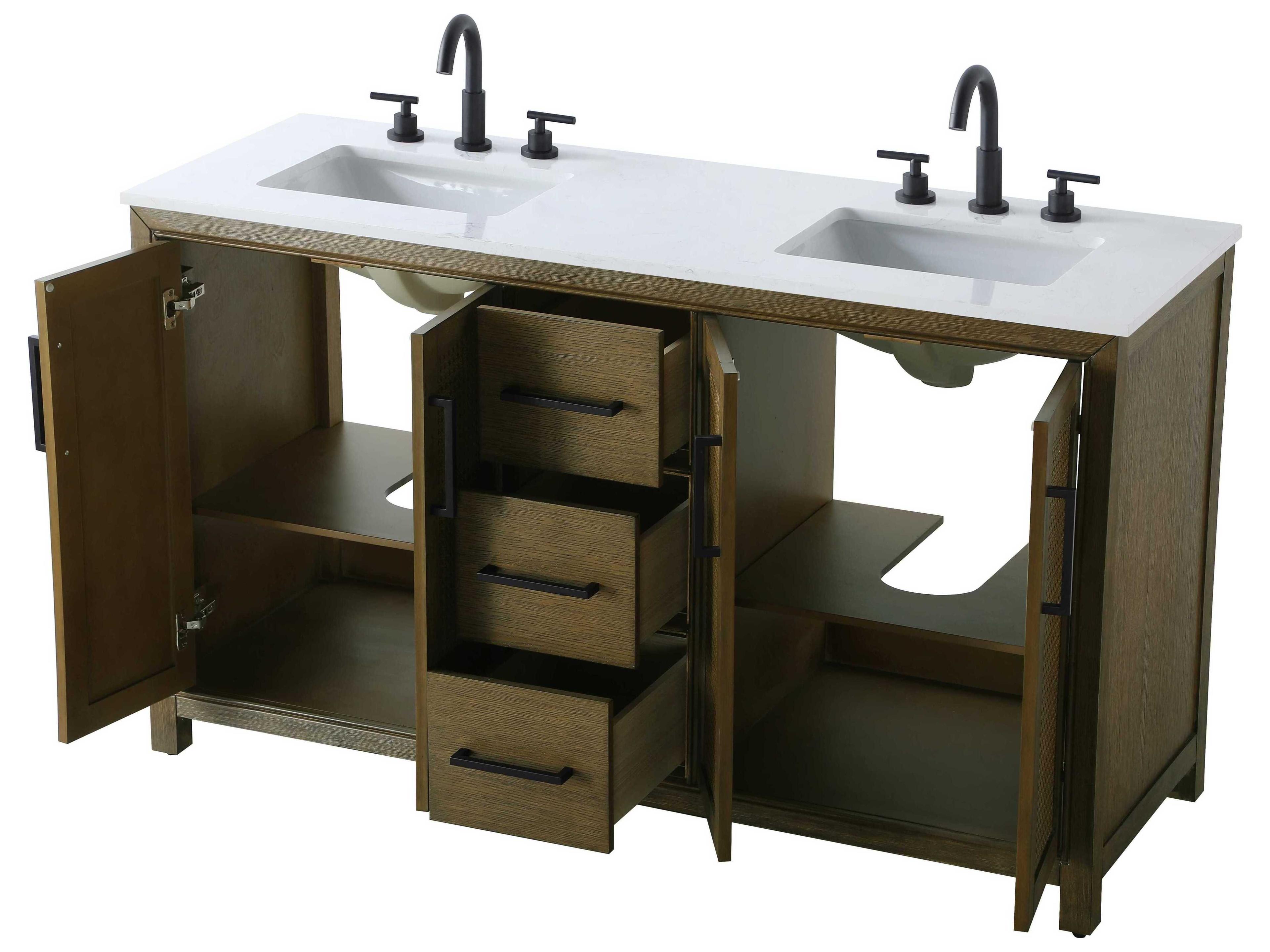 Elegant Lighting Alina Hazel Oak Vanity