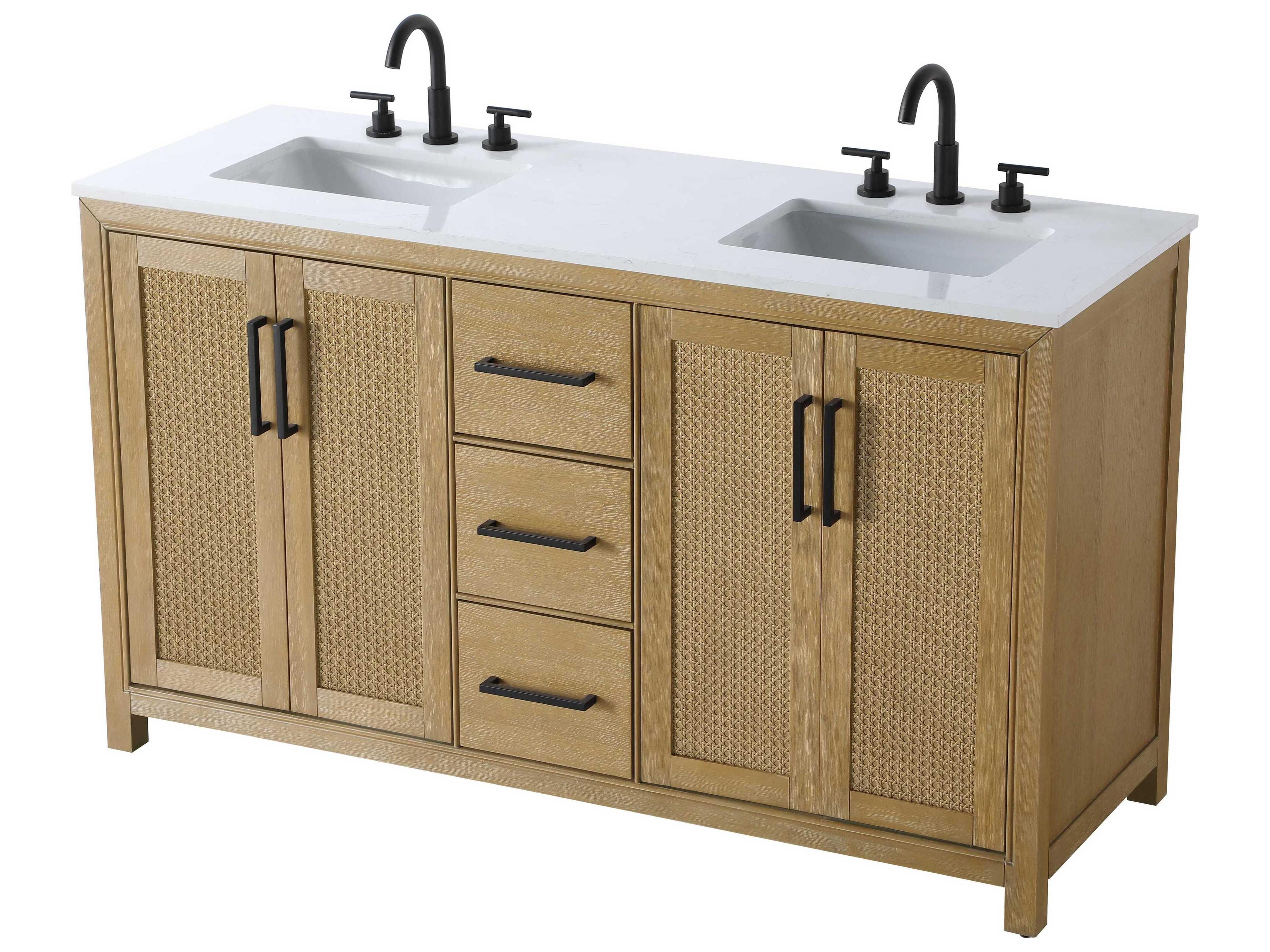 Elegant Lighting Alina Linen Oak Vanity