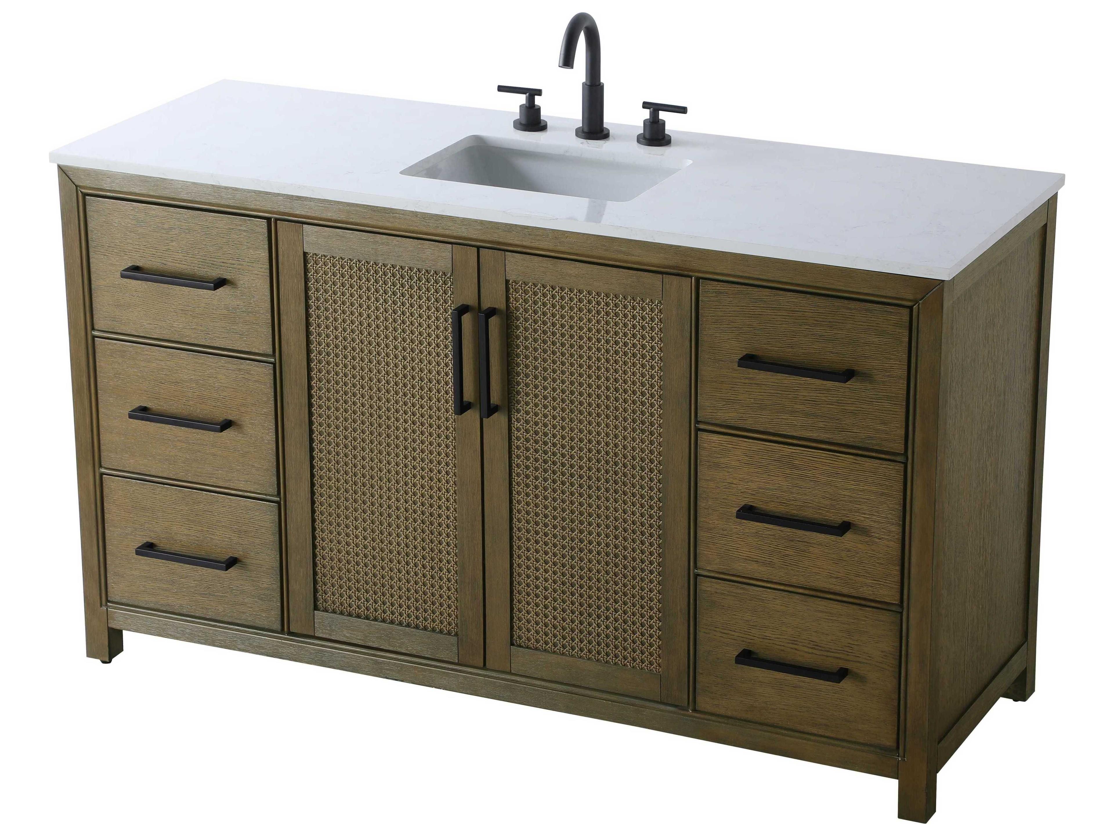 Elegant Lighting Alina Hazel Oak Vanity