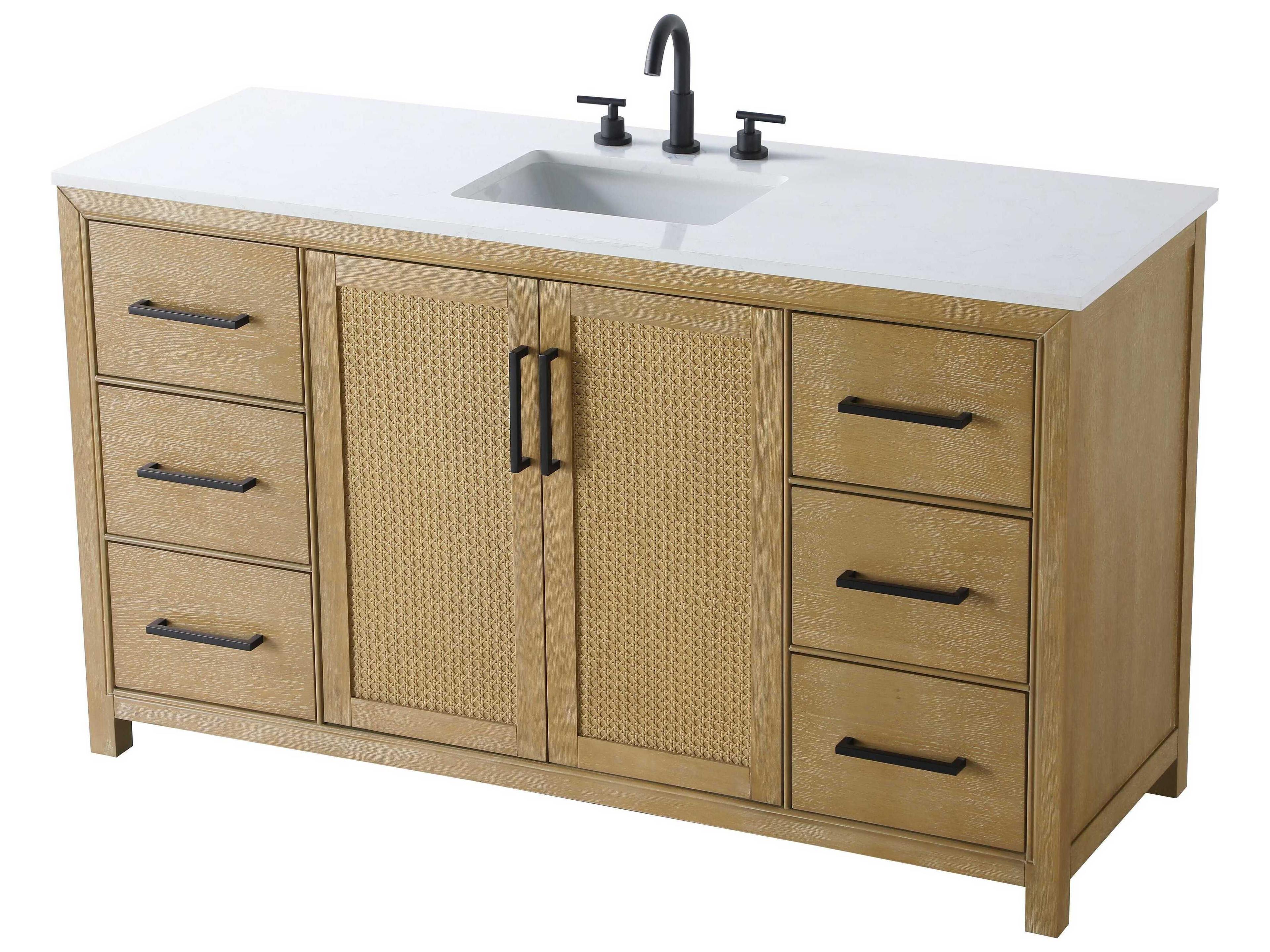 Elegant Lighting Alina Linen Oak Vanity
