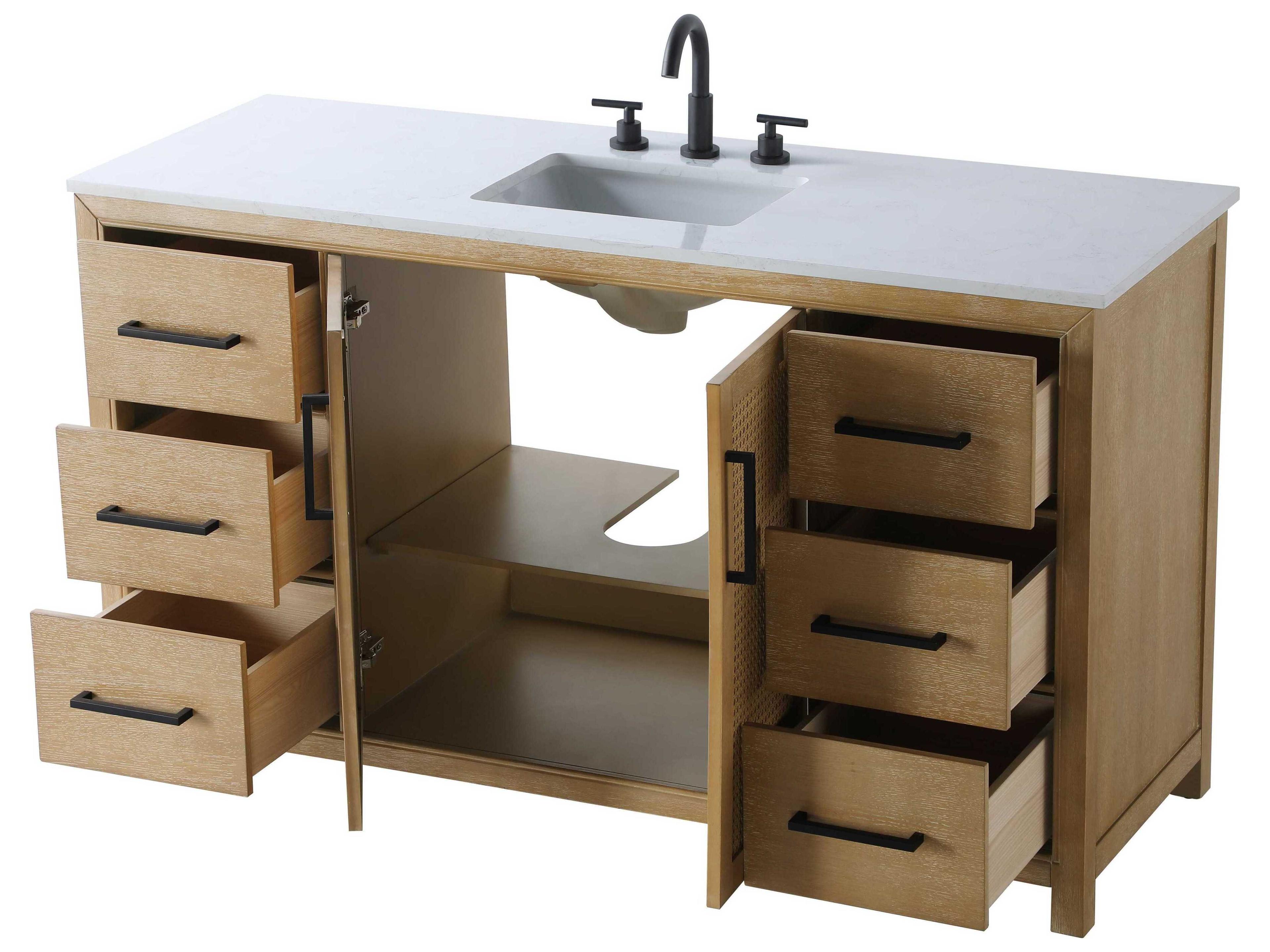 Elegant Lighting Alina Linen Oak Vanity