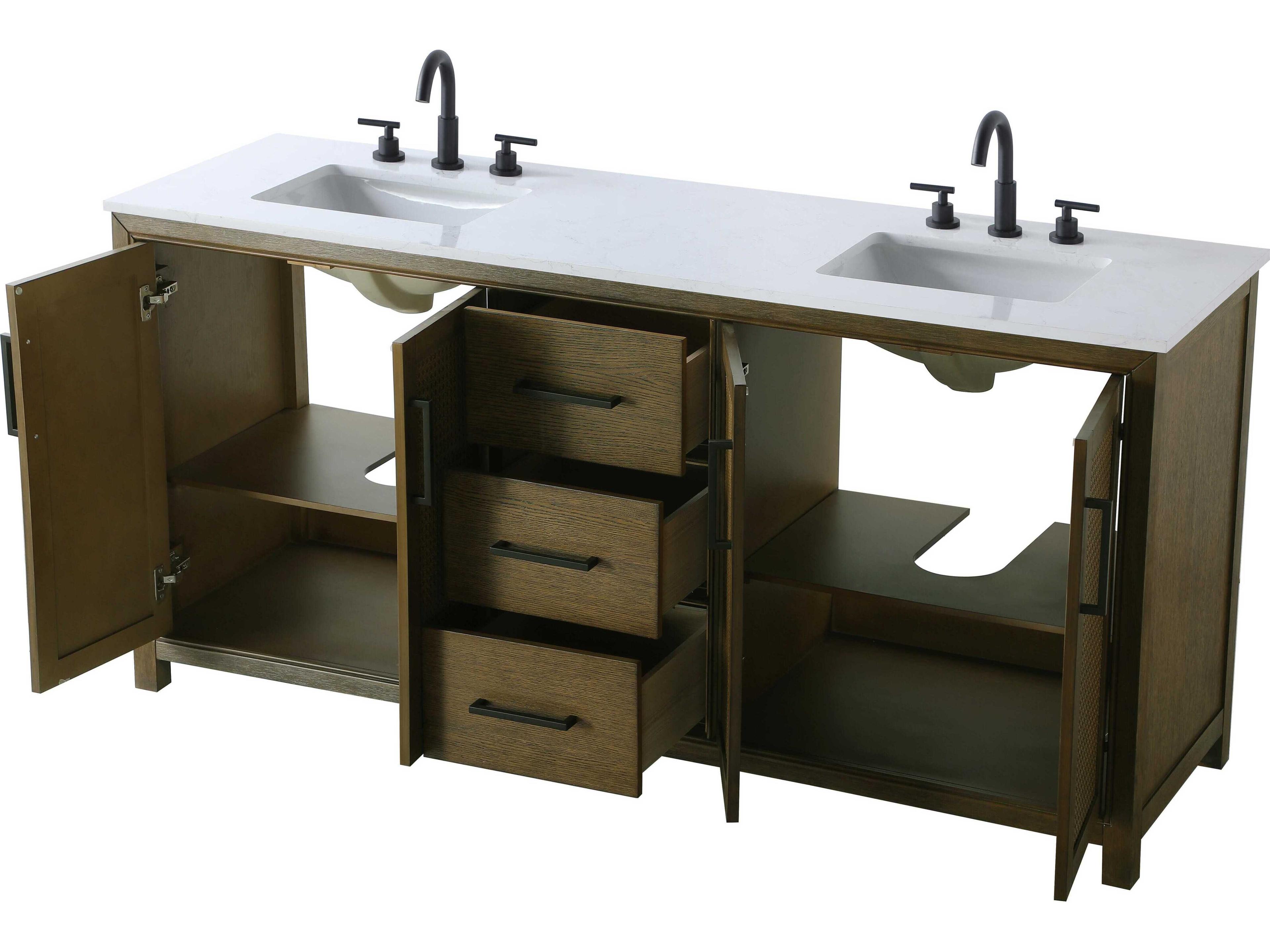 Elegant Lighting Alina Hazel Oak Vanity