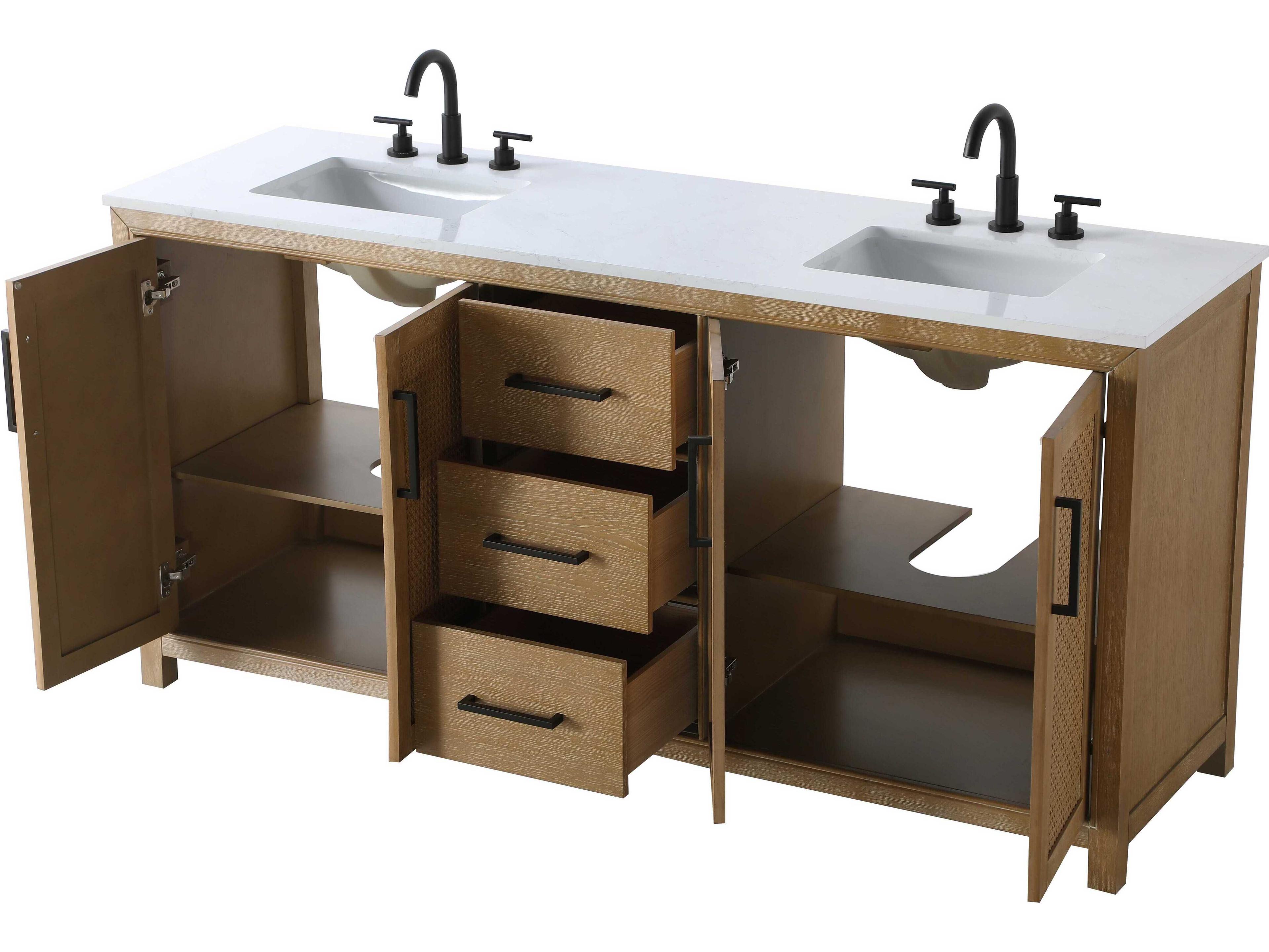 Elegant Lighting Alina Linen Oak Vanity