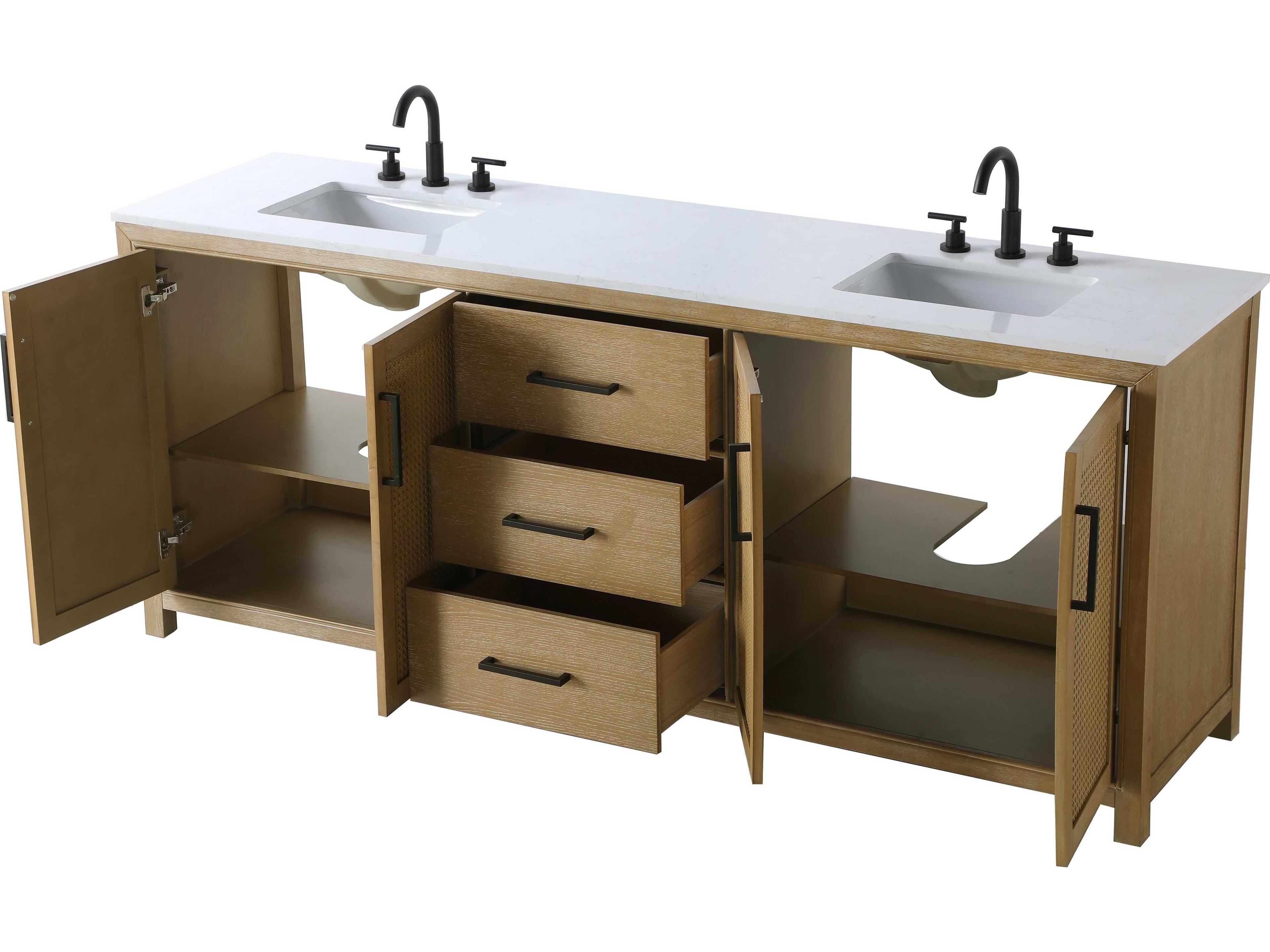 Elegant Lighting Alina Linen Oak Vanity
