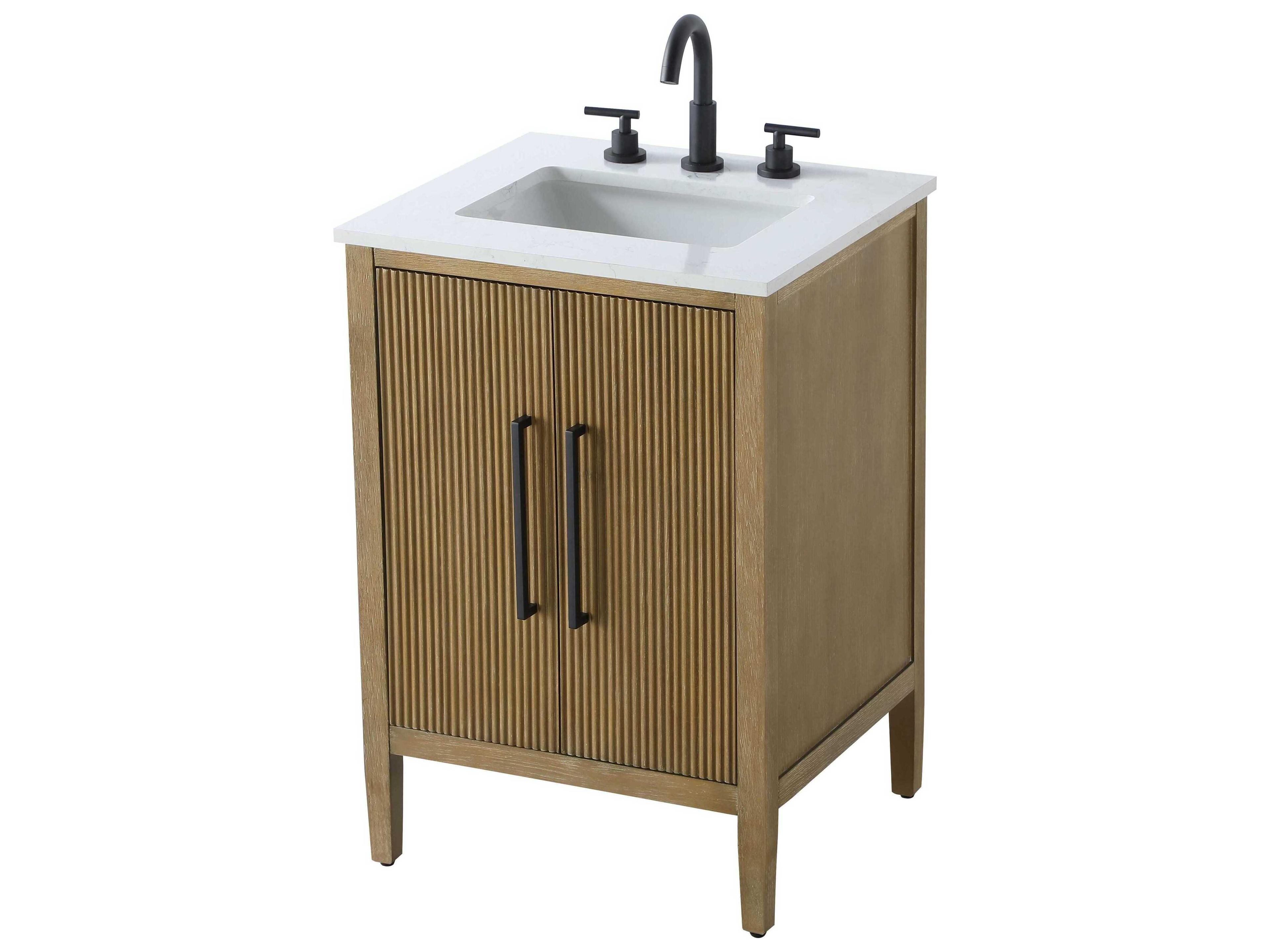 Elegant Lighting Blakely Linen Oak Vanity