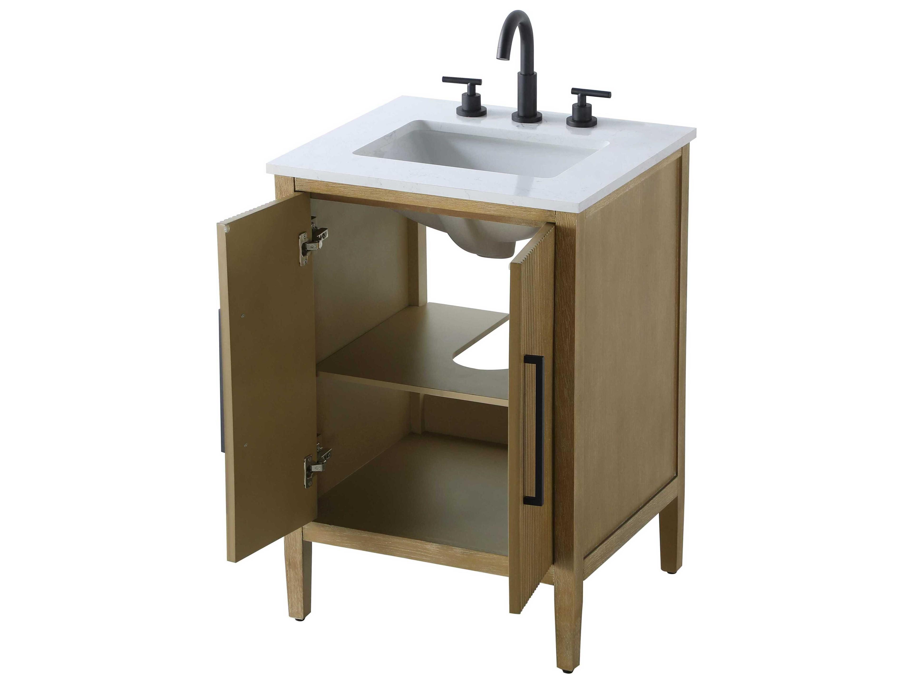 Elegant Lighting Blakely Linen Oak Vanity