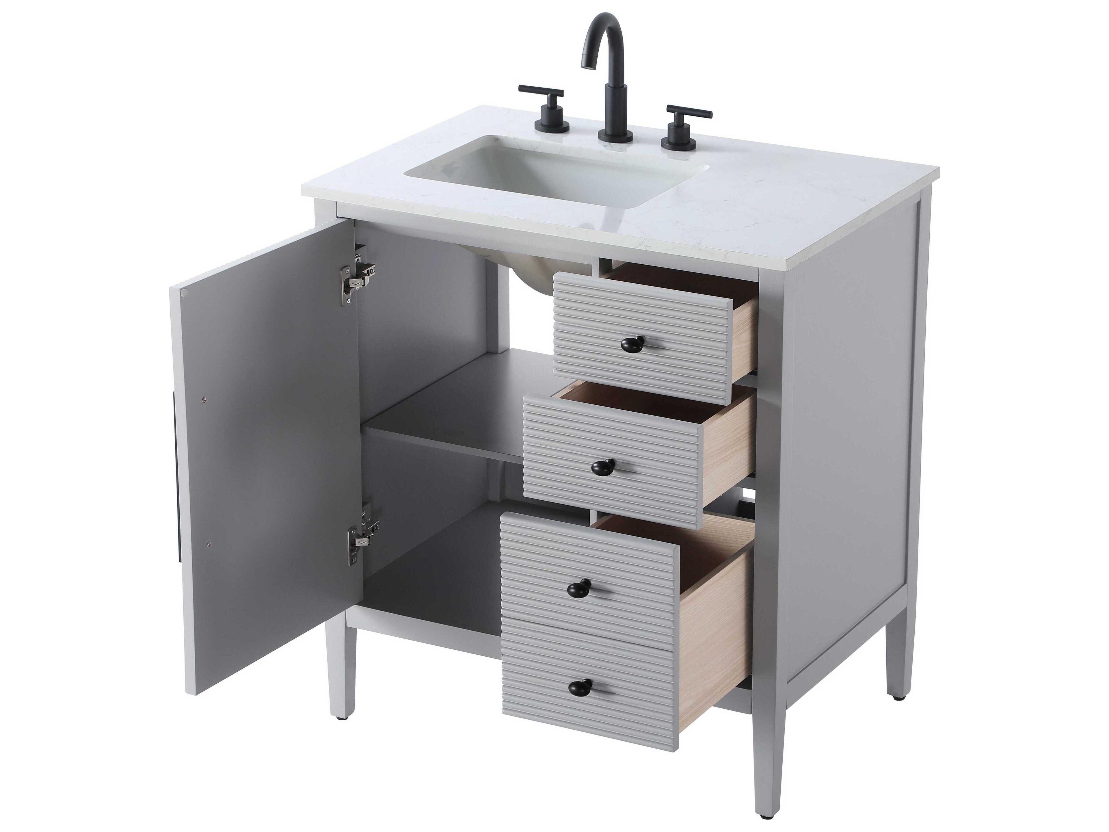 Elegant Lighting Blakely Grey Vanity