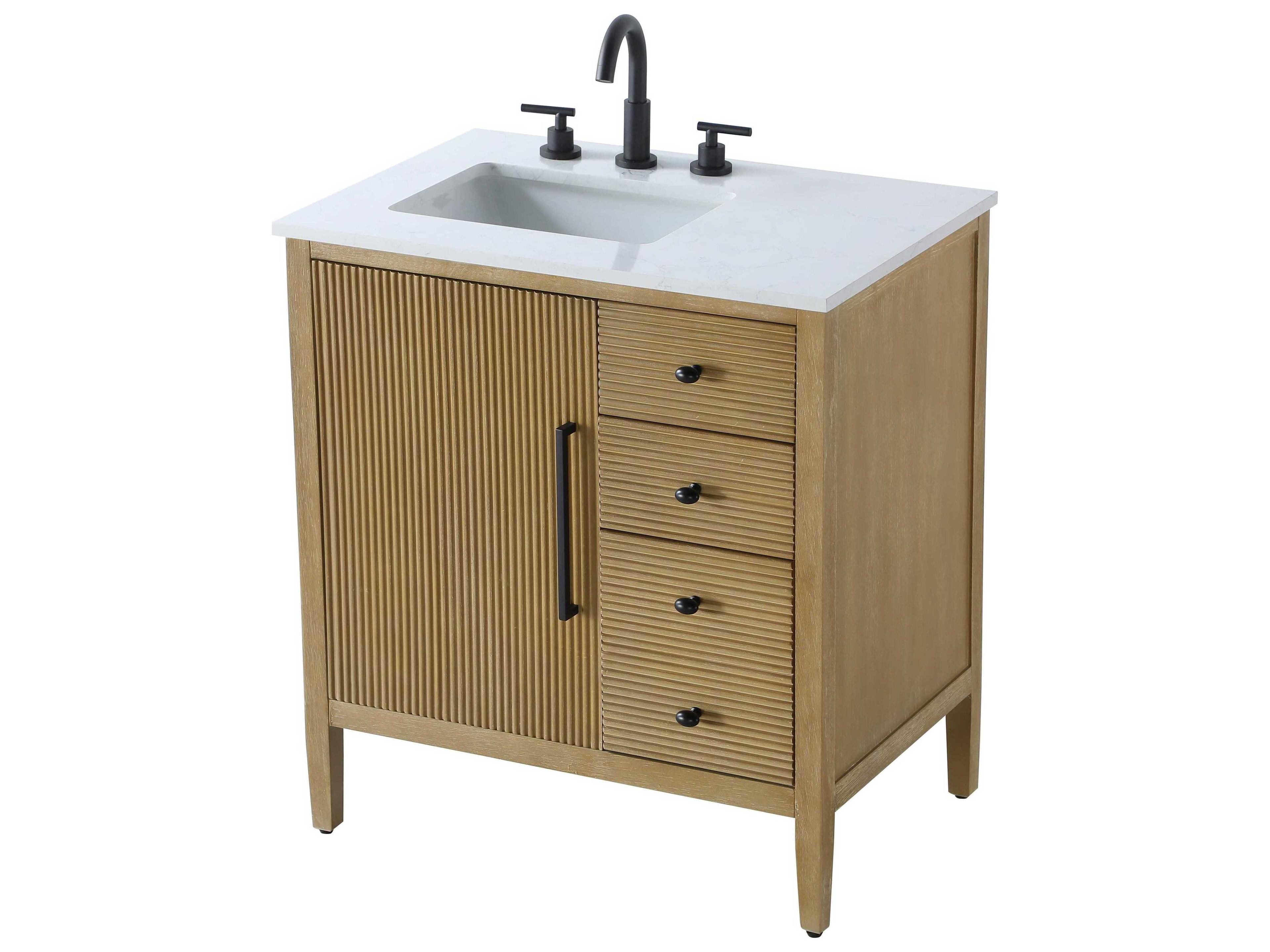 Elegant Lighting Blakely Linen Oak Vanity