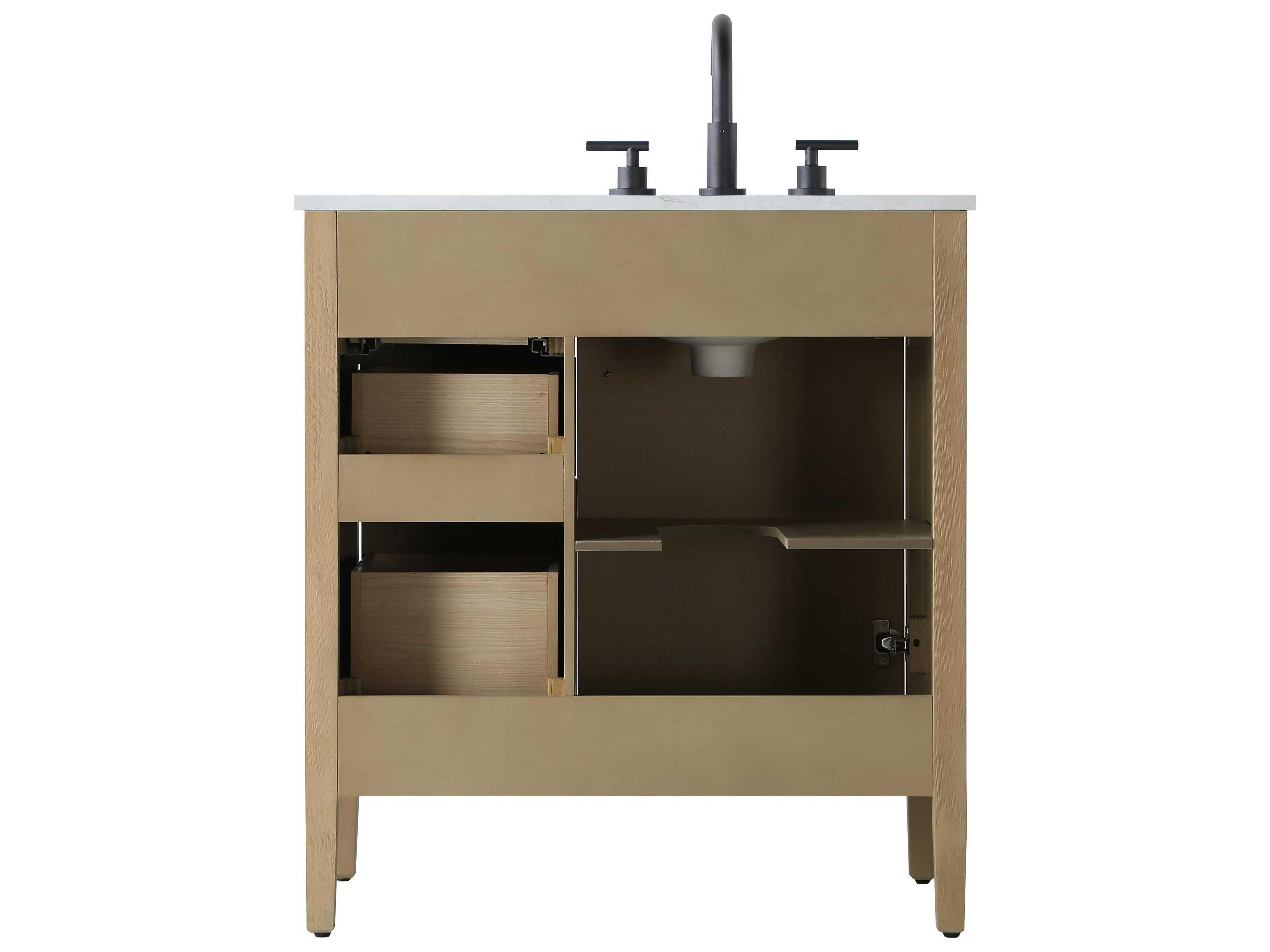 Elegant Lighting Blakely Linen Oak Vanity