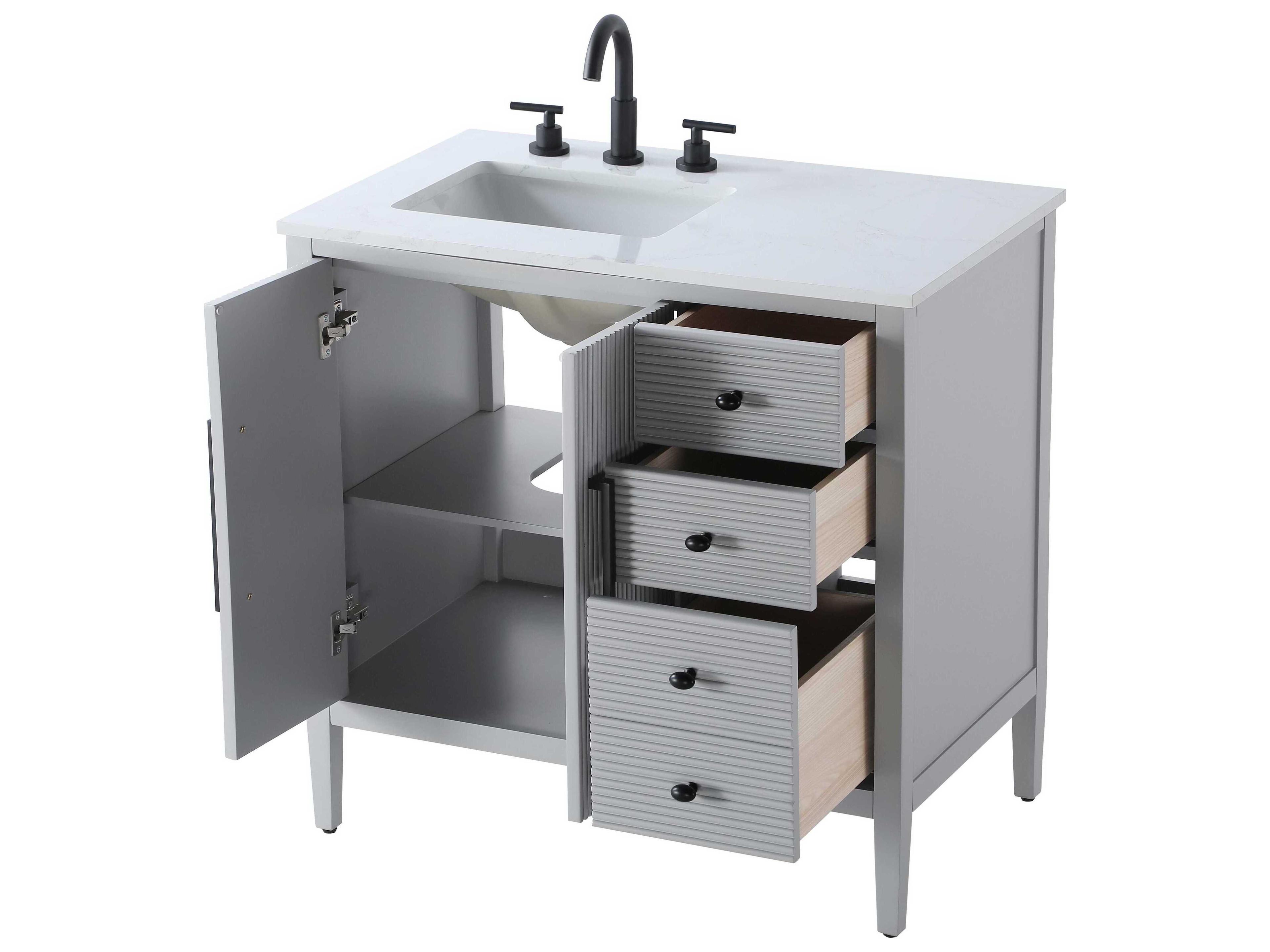 Elegant Lighting Blakely Grey Vanity