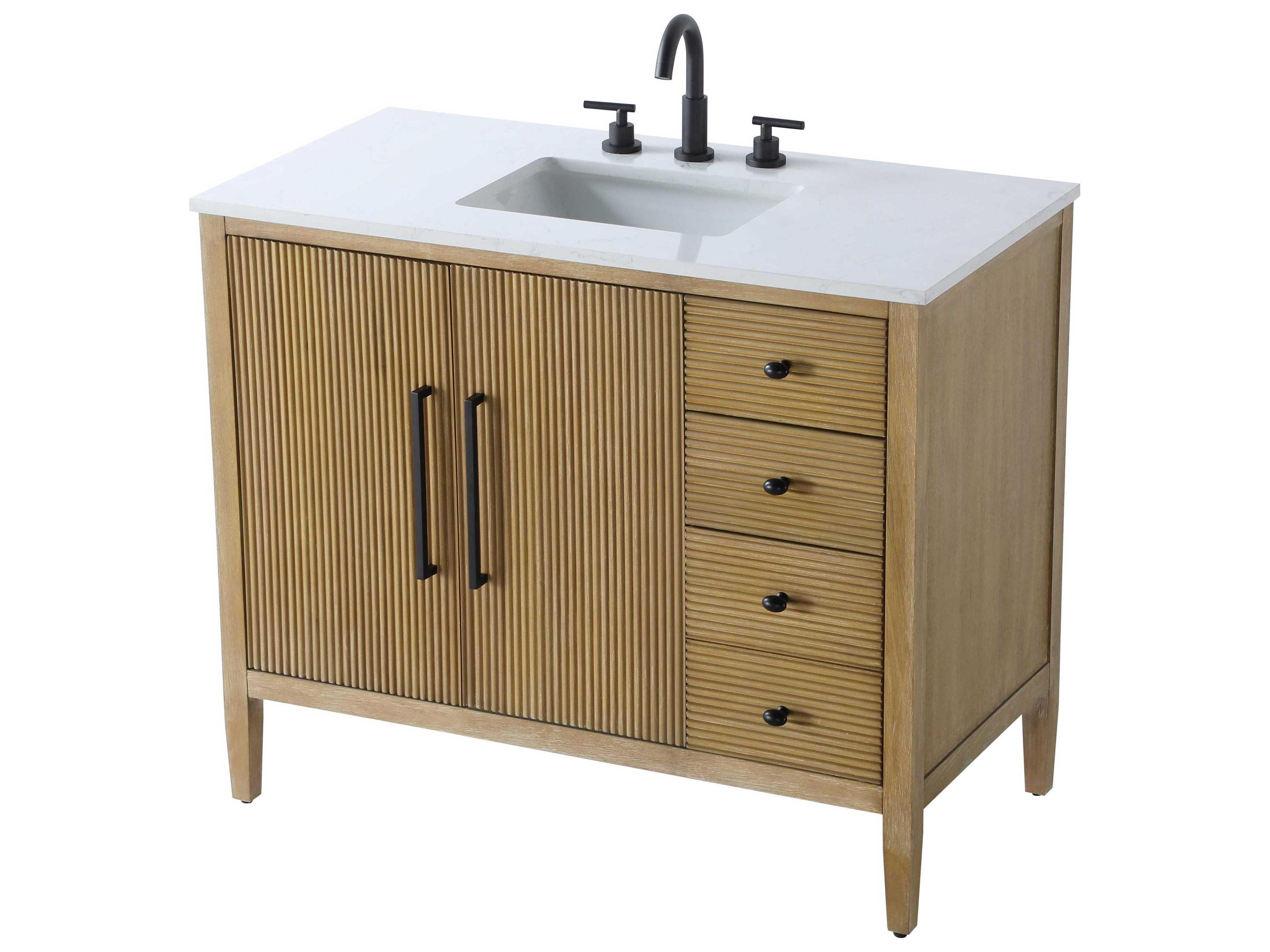 Elegant Lighting Blakely Linen Oak Vanity