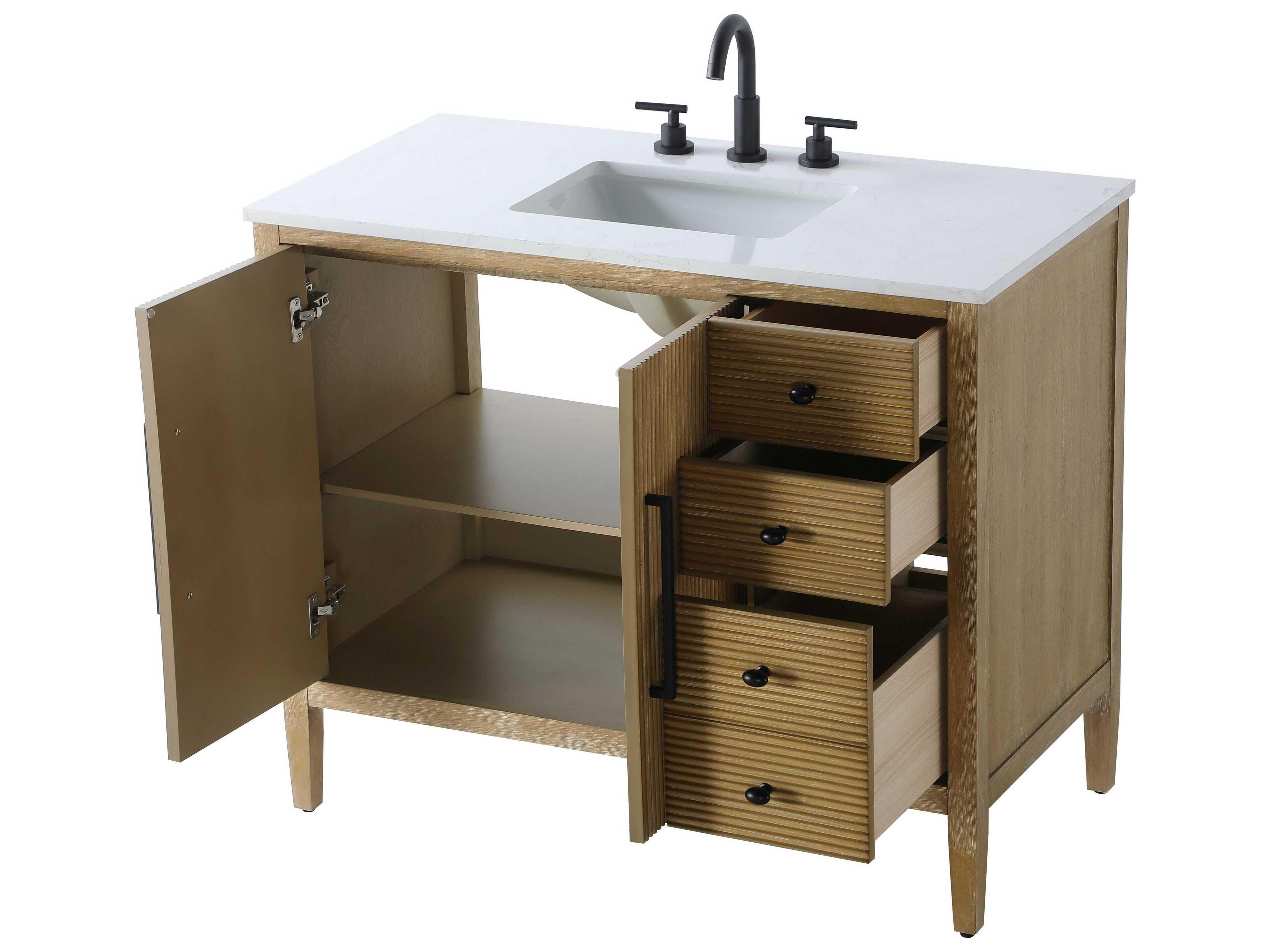 Elegant Lighting Blakely Linen Oak Vanity