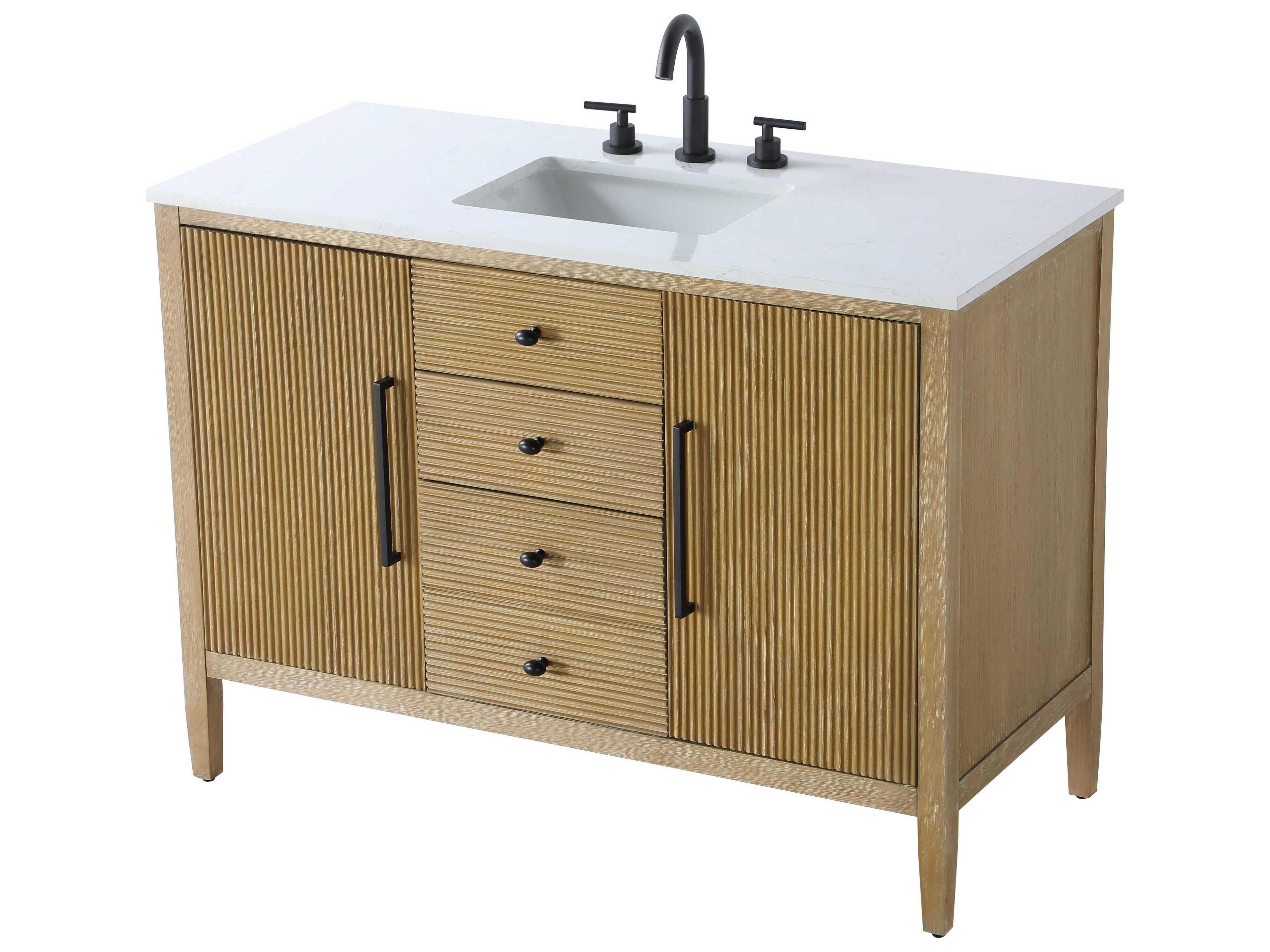 Elegant Lighting Blakely Linen Oak Vanity