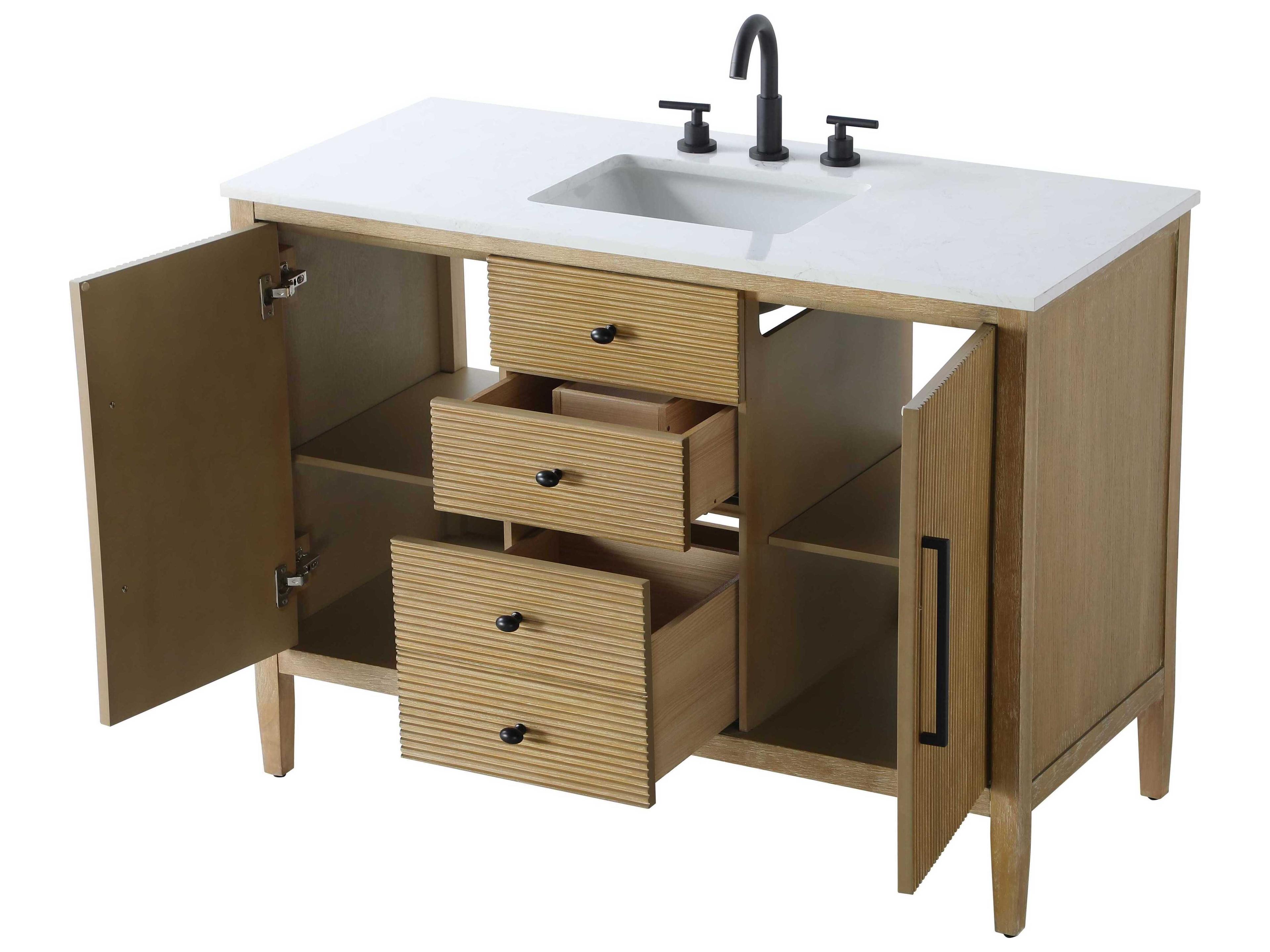 Elegant Lighting Blakely Linen Oak Vanity
