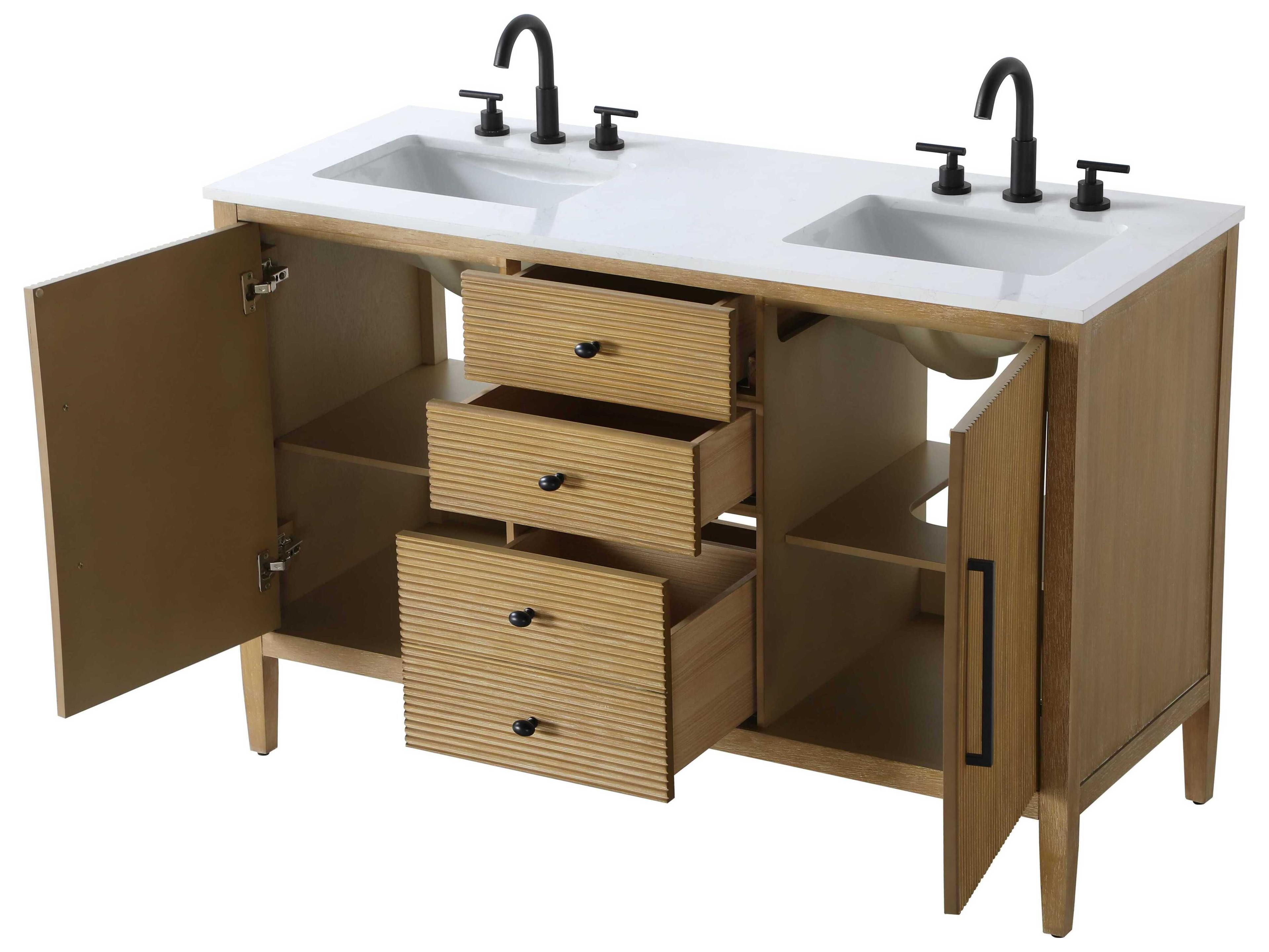 Elegant Lighting Blakely Linen Oak Vanity