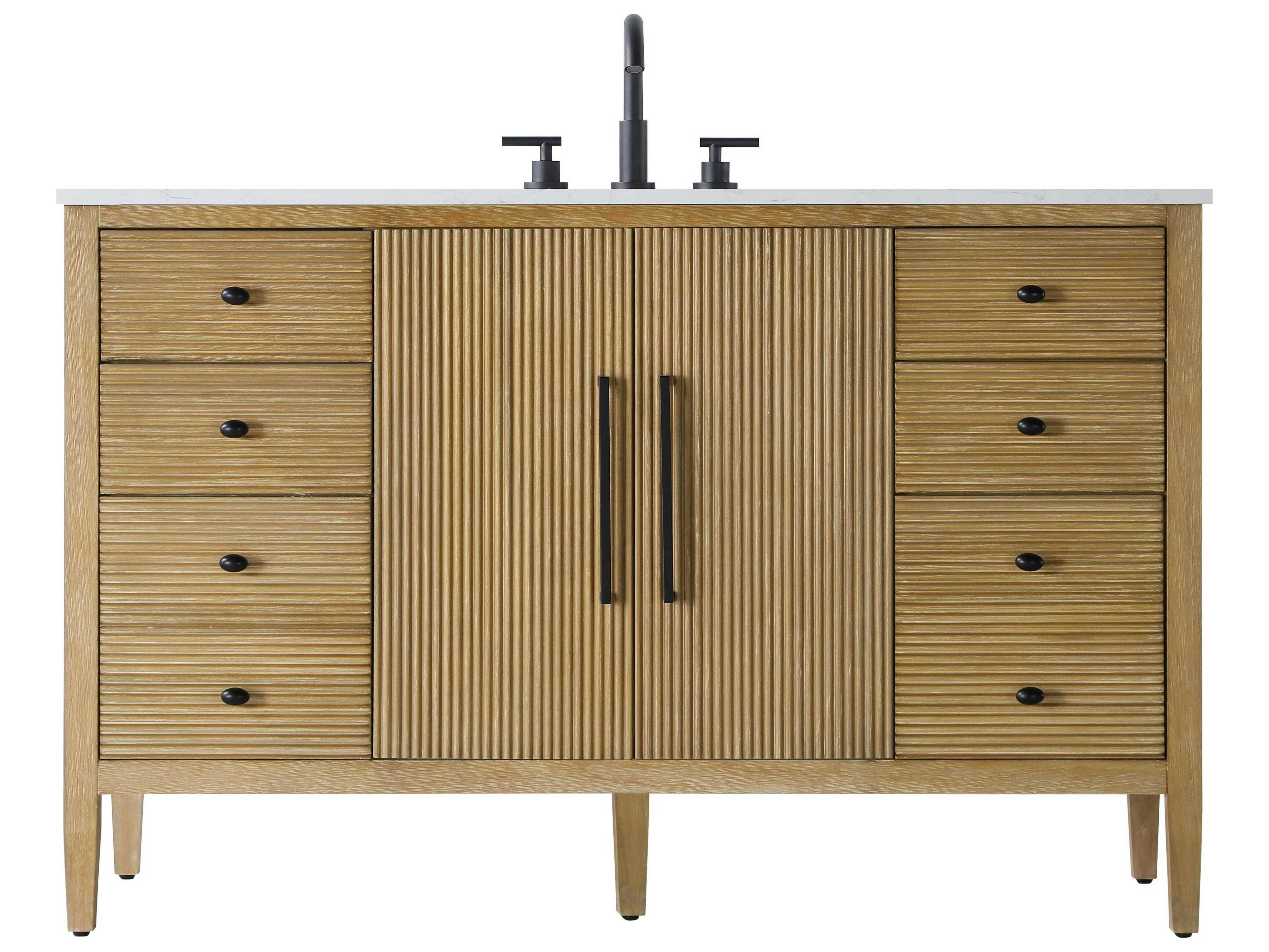 Elegant Lighting Blakely Linen Oak Vanity