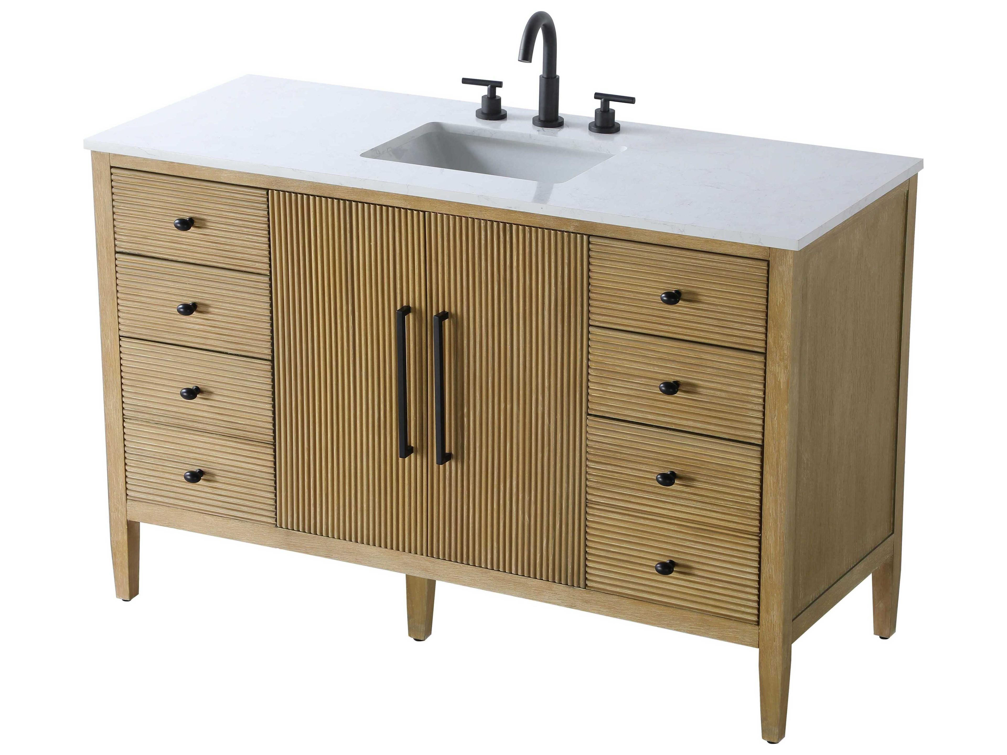 Elegant Lighting Blakely Linen Oak Vanity