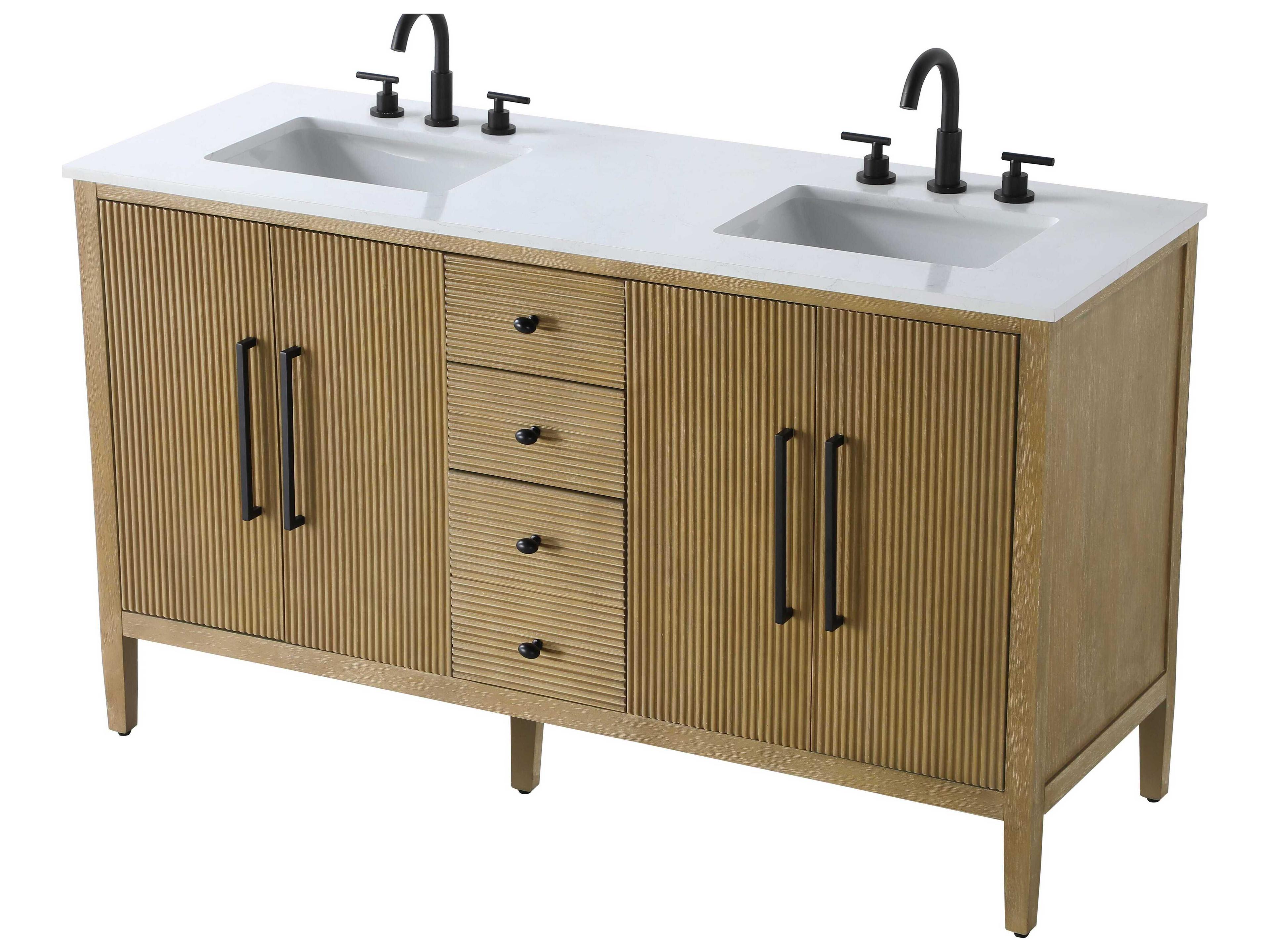 Elegant Lighting Blakely Linen Oak Vanity