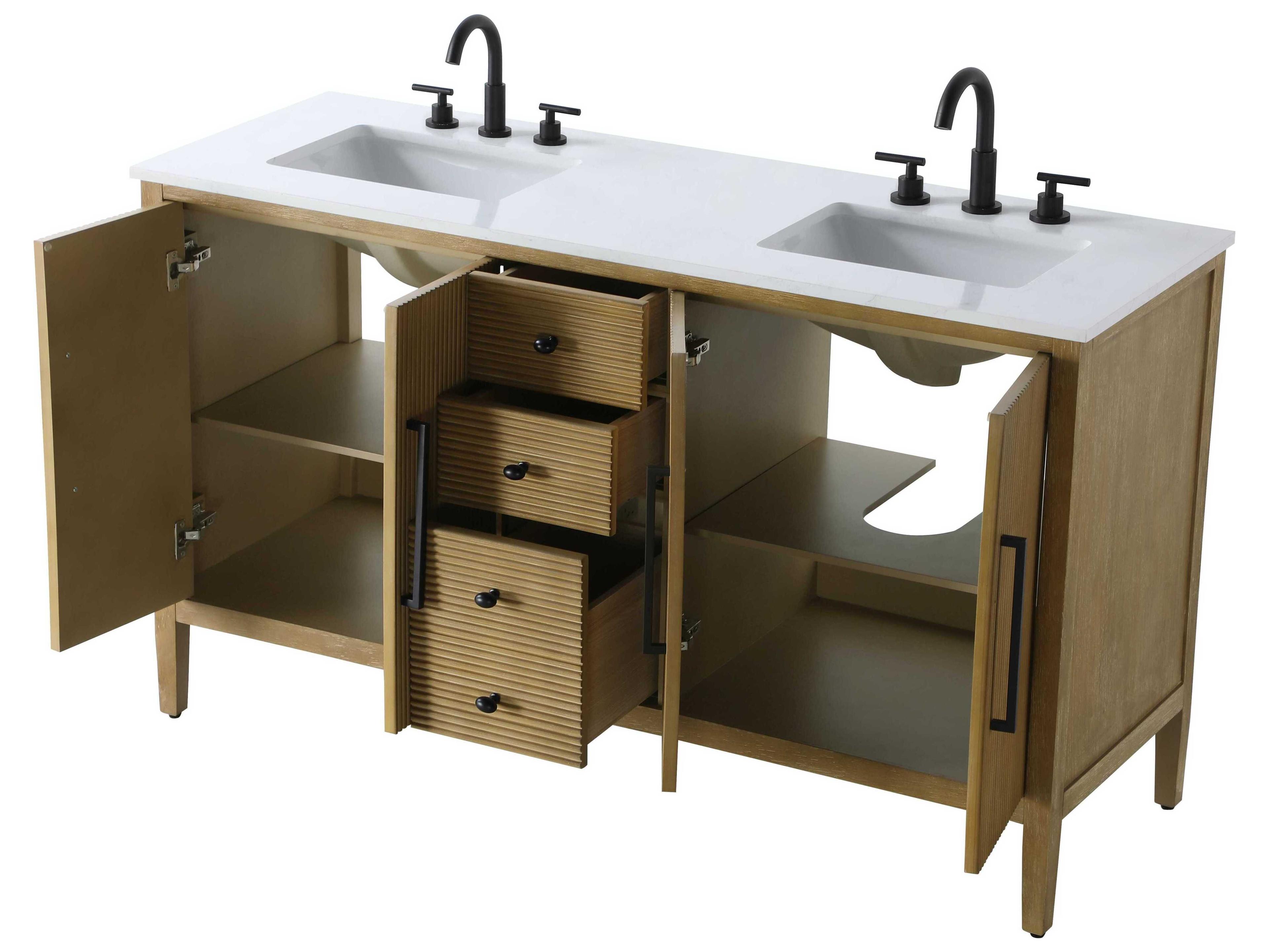 Elegant Lighting Blakely Linen Oak Vanity