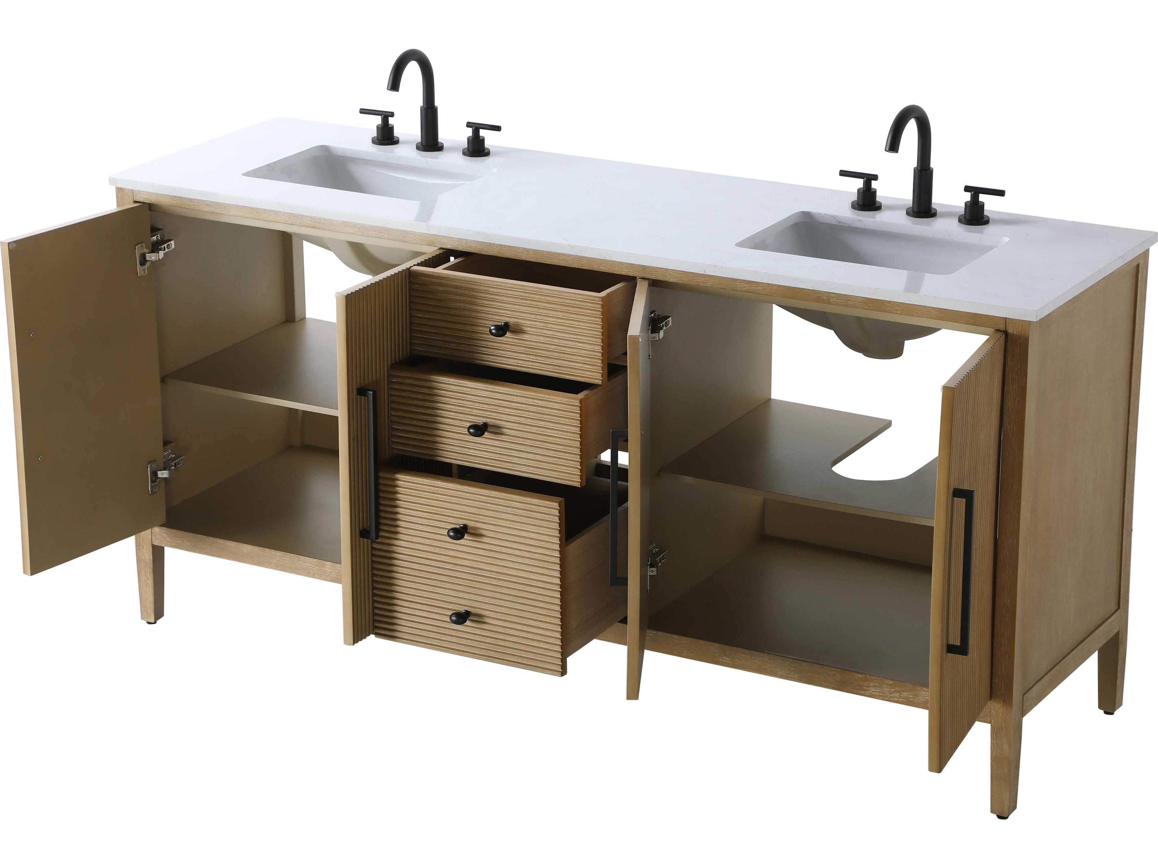 Elegant Lighting Blakely Linen Oak Vanity