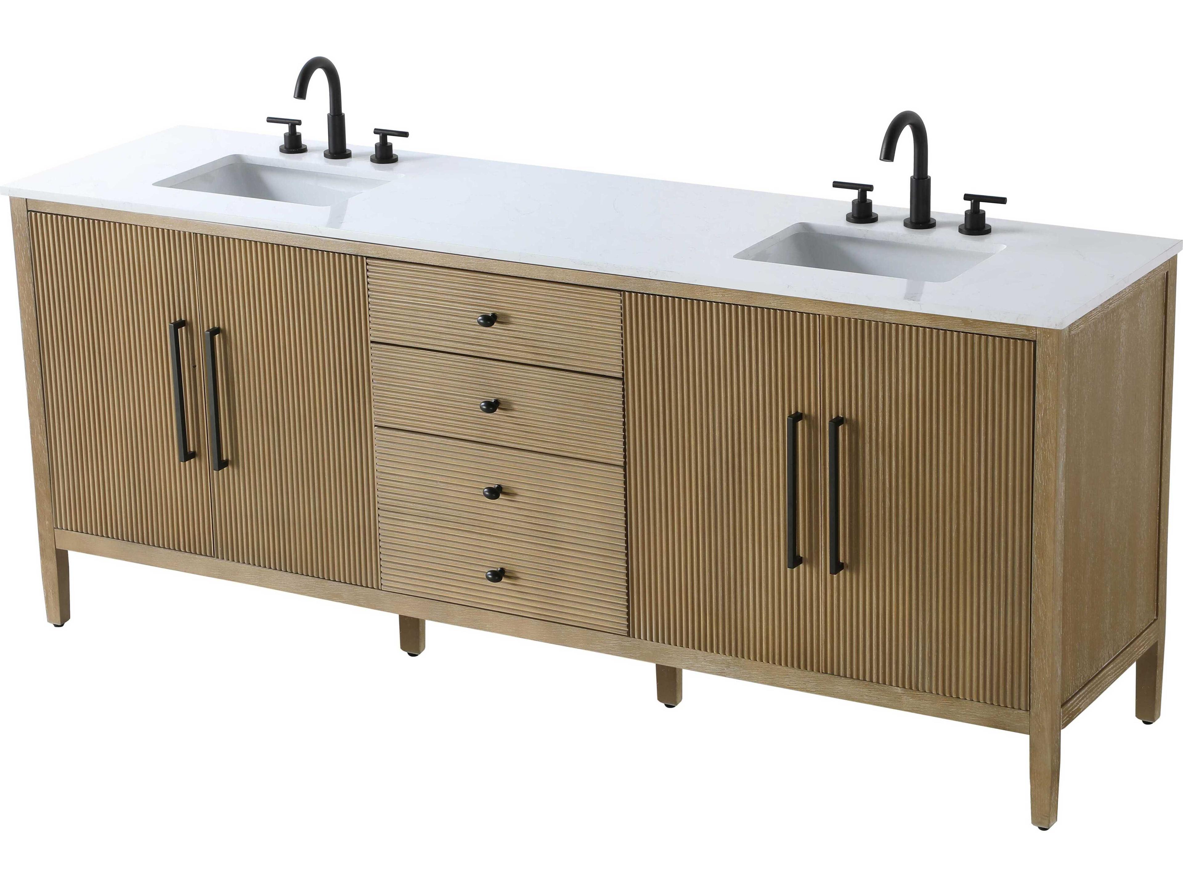 Elegant Lighting Blakely Linen Oak Vanity