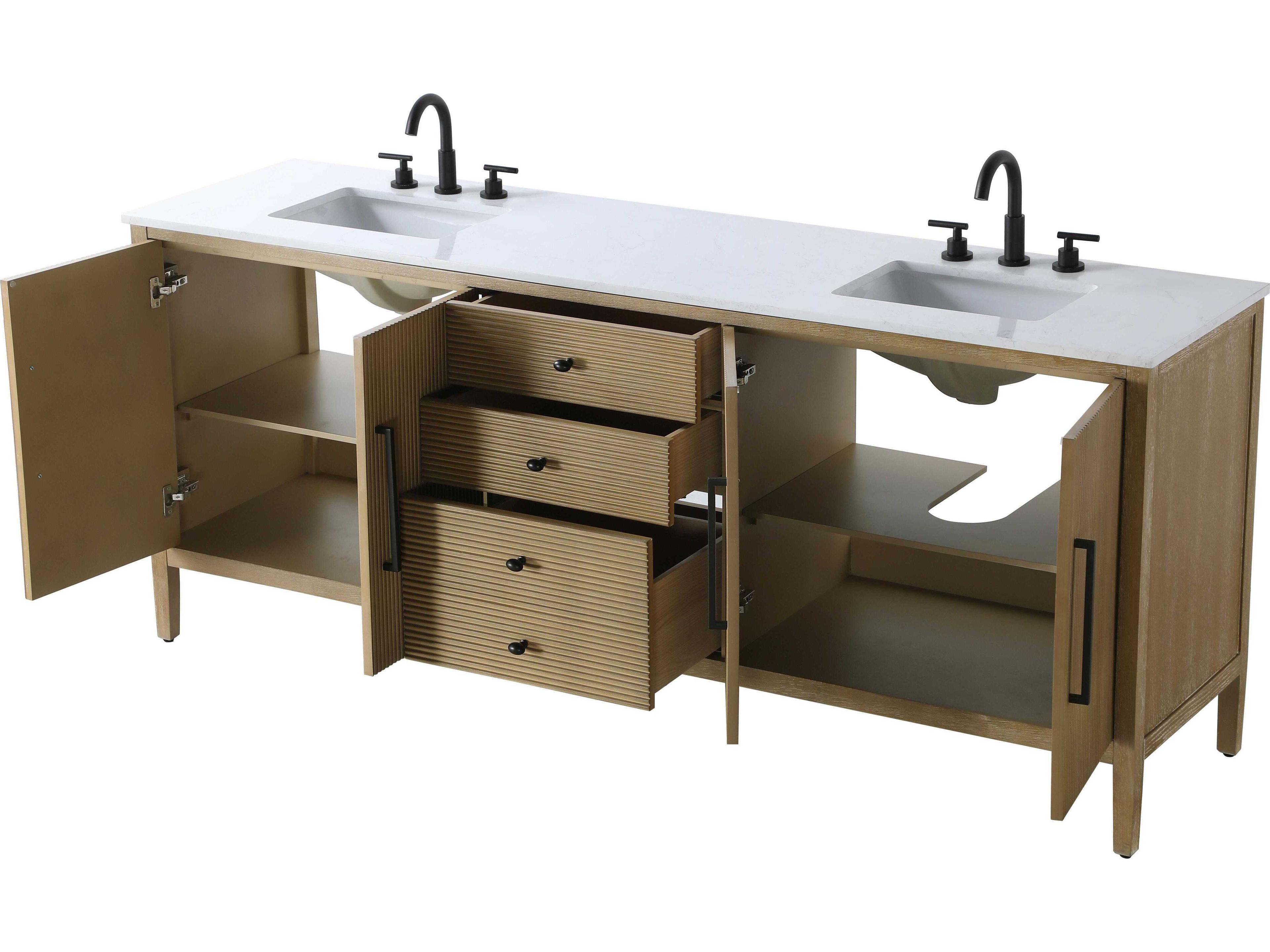 Elegant Lighting Blakely Linen Oak Vanity