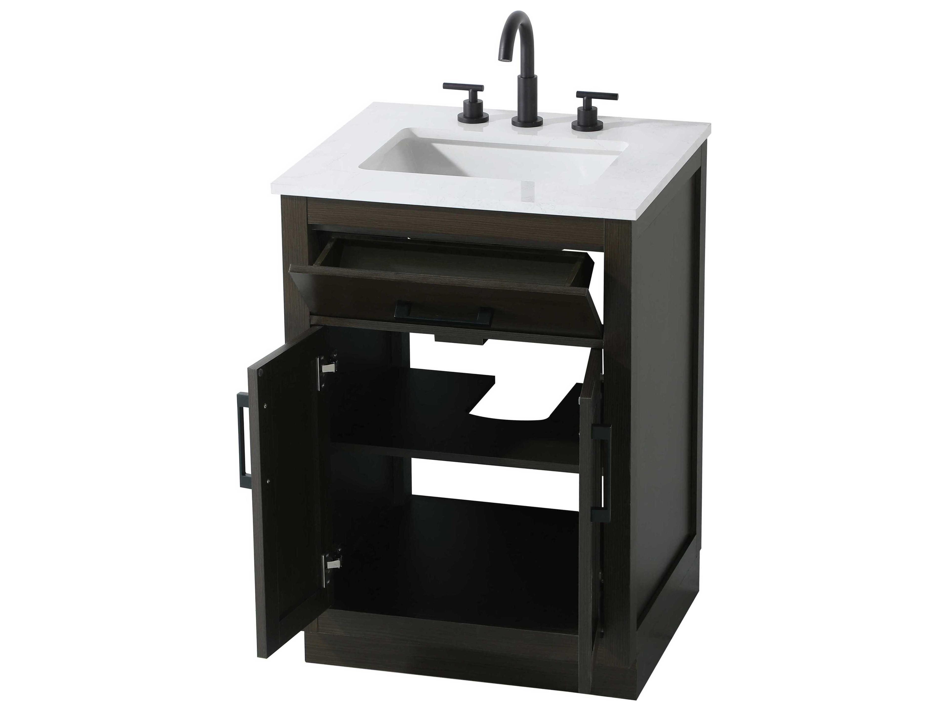 Elegant Lighting Alden Mocha Brown 24" Vanity