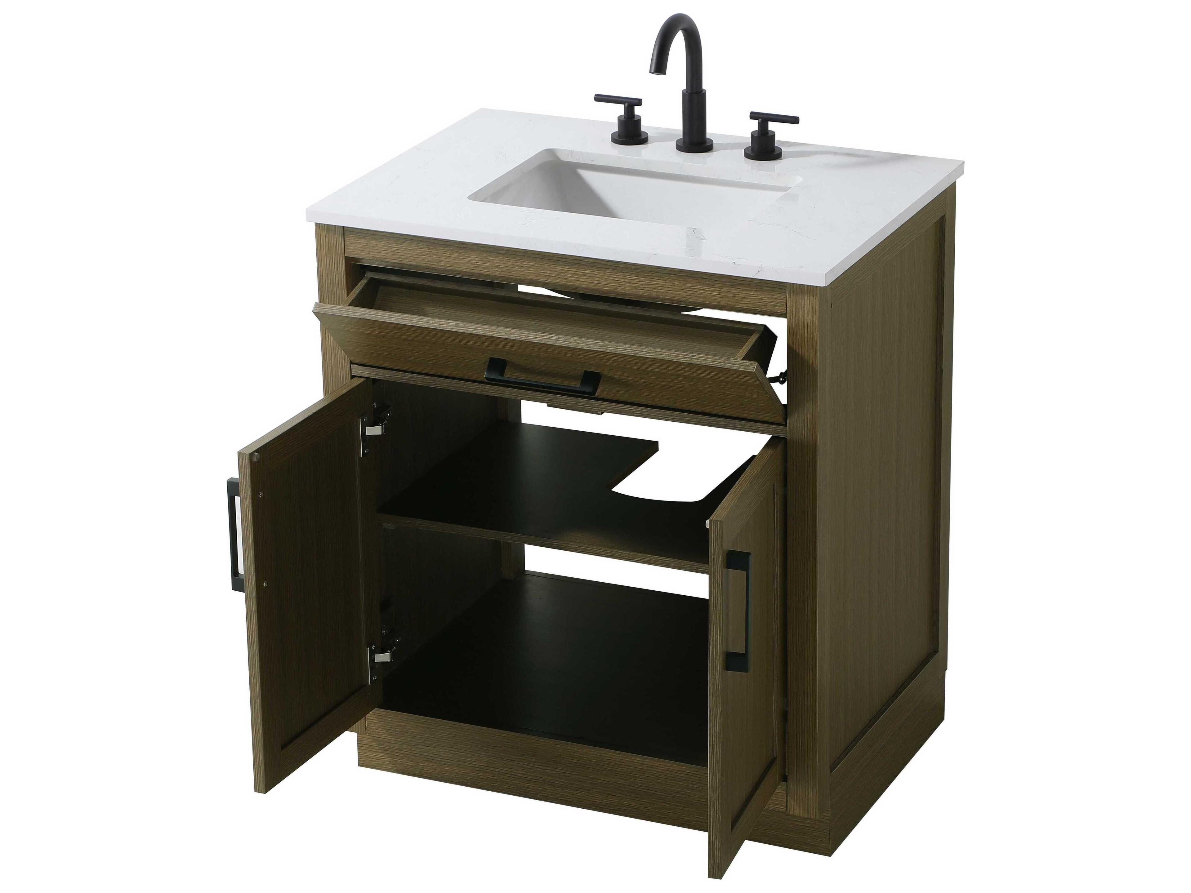 Elegant Lighting Alden Chestnut Brown 30" Vanity