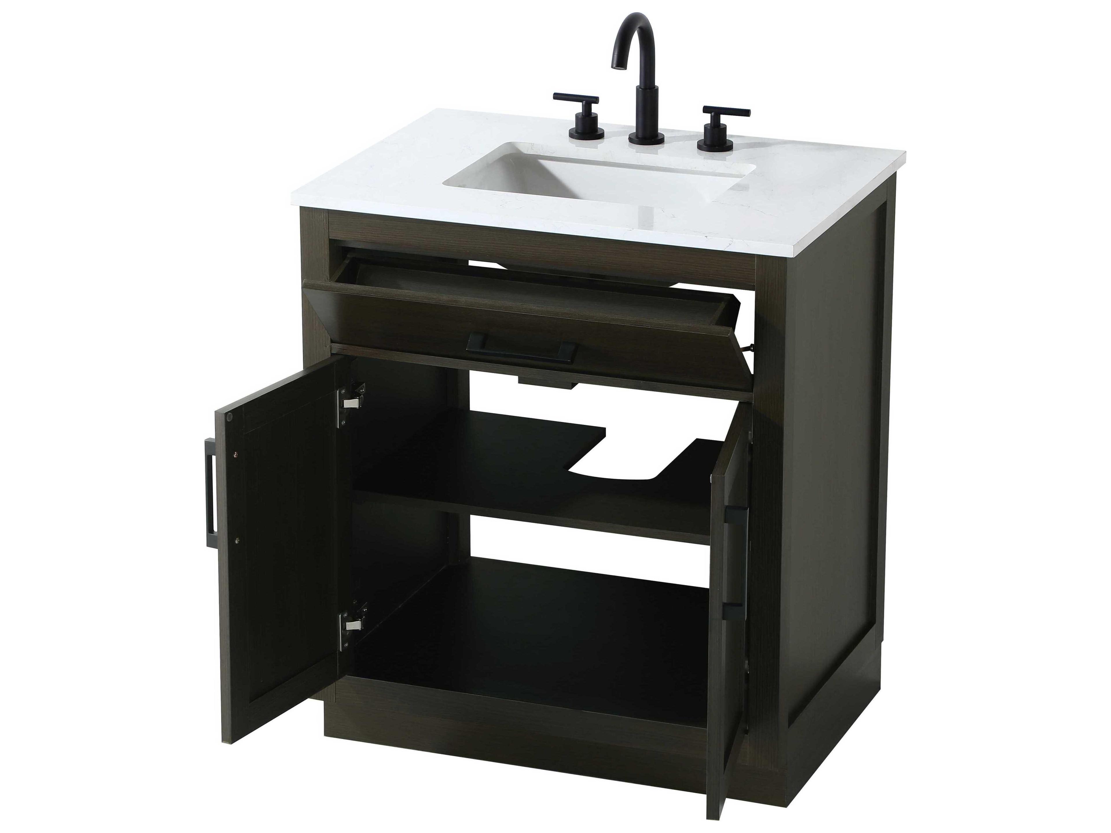 Elegant Lighting Alden Mocha Brown 30" Vanity