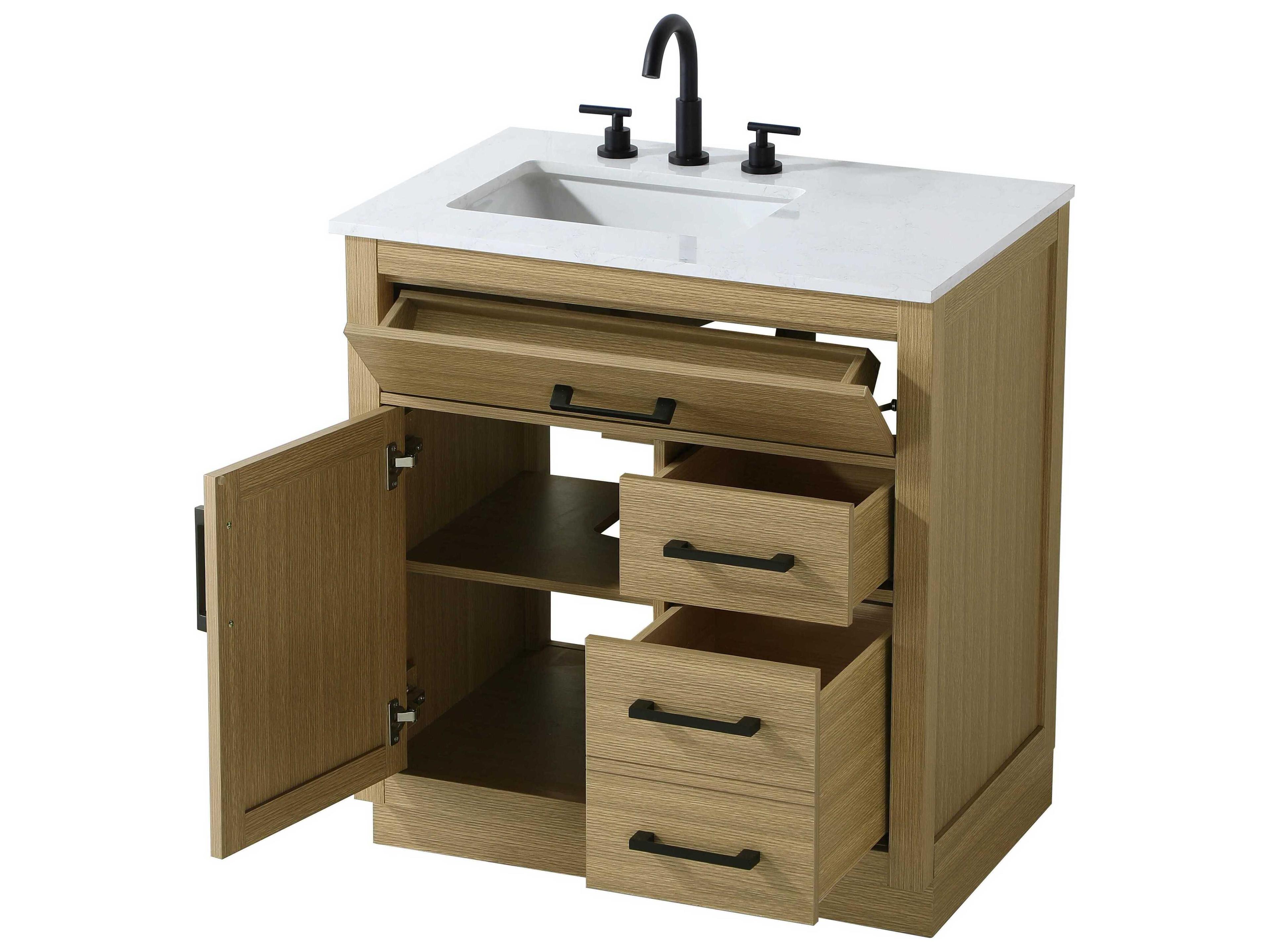 Elegant Lighting Alden Honey Brown 32" Vanity