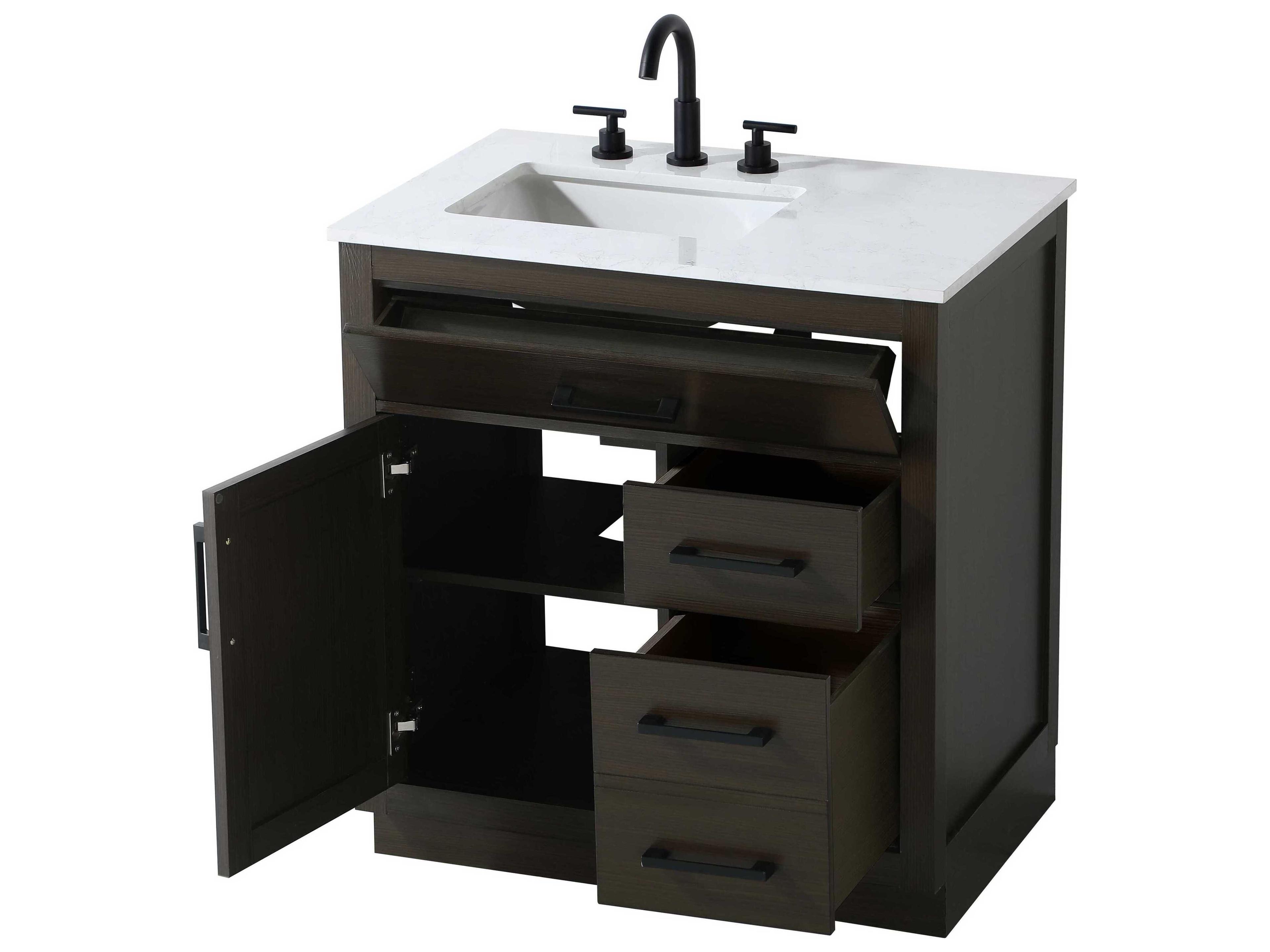 Elegant Lighting Alden Mocha Brown 32" Vanity