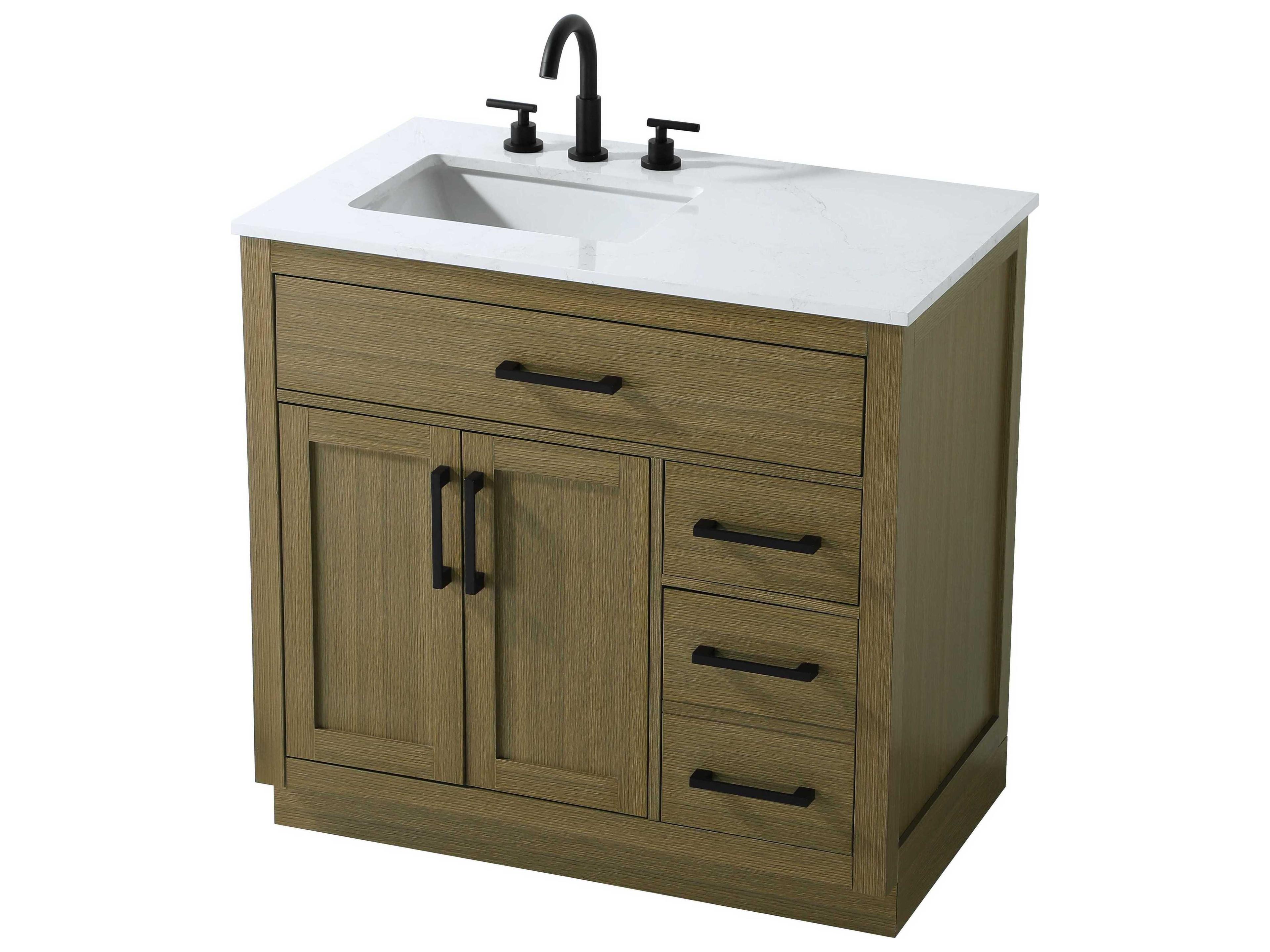 Elegant Lighting Alden Chestnut Brown 36" Vanity