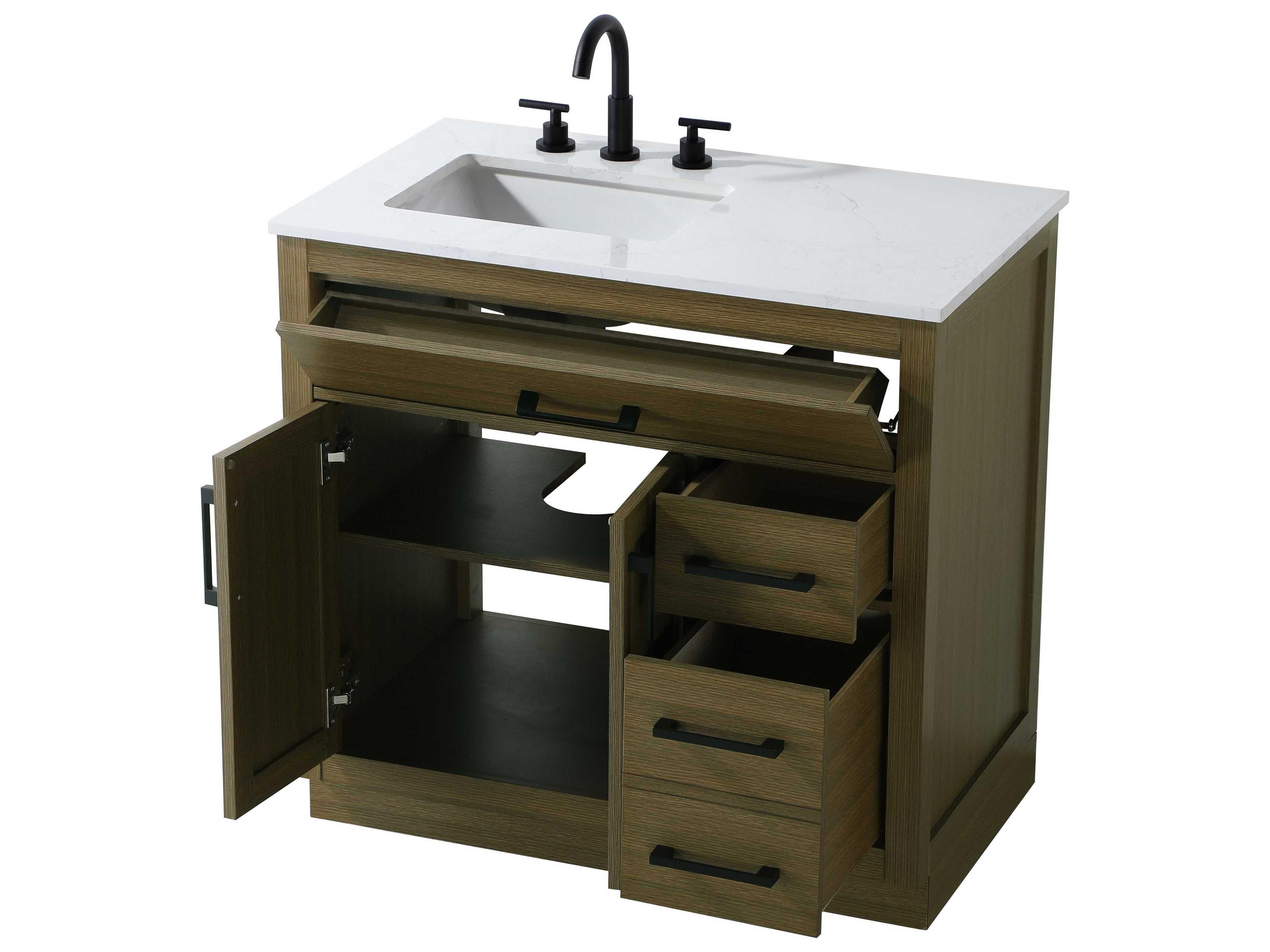 Elegant Lighting Alden Chestnut Brown 36" Vanity