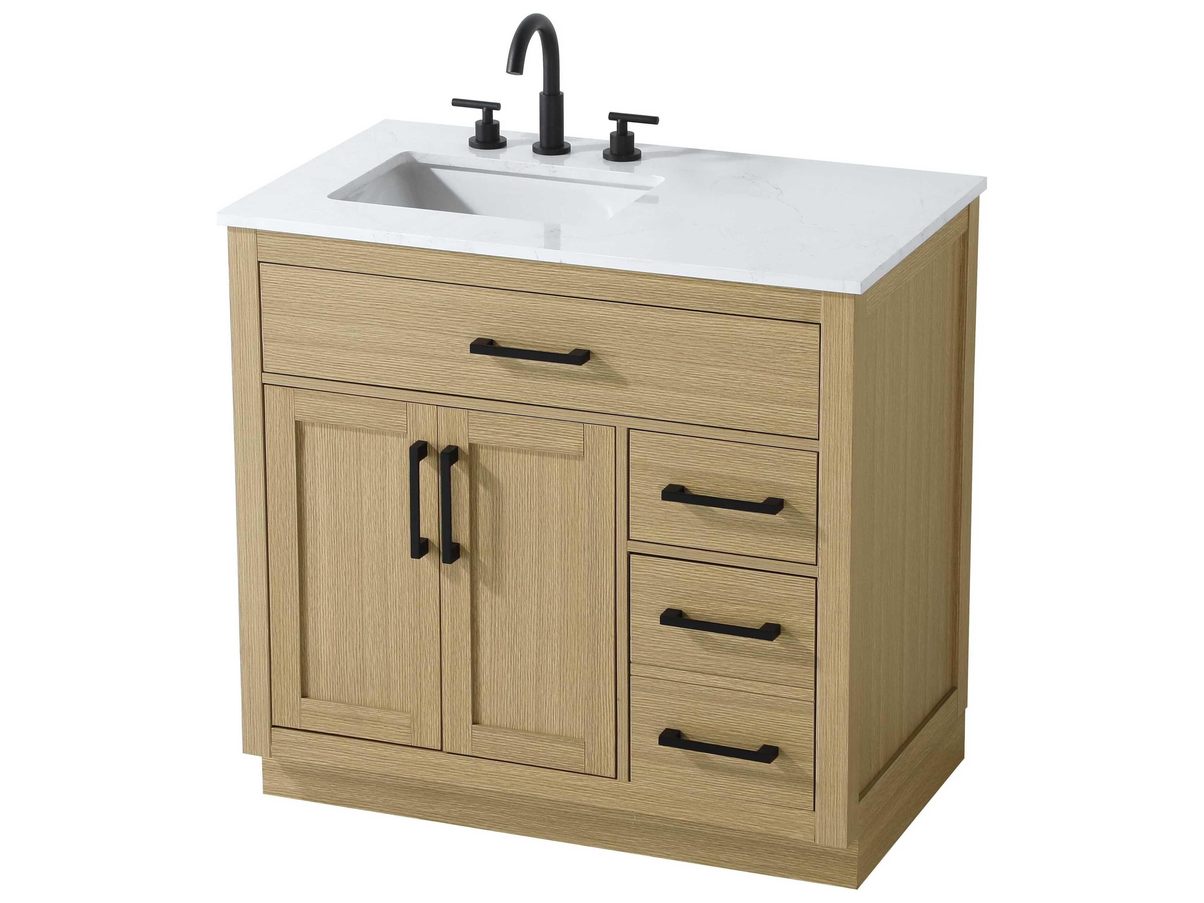 Elegant Lighting Alden Honey Brown 36" Vanity