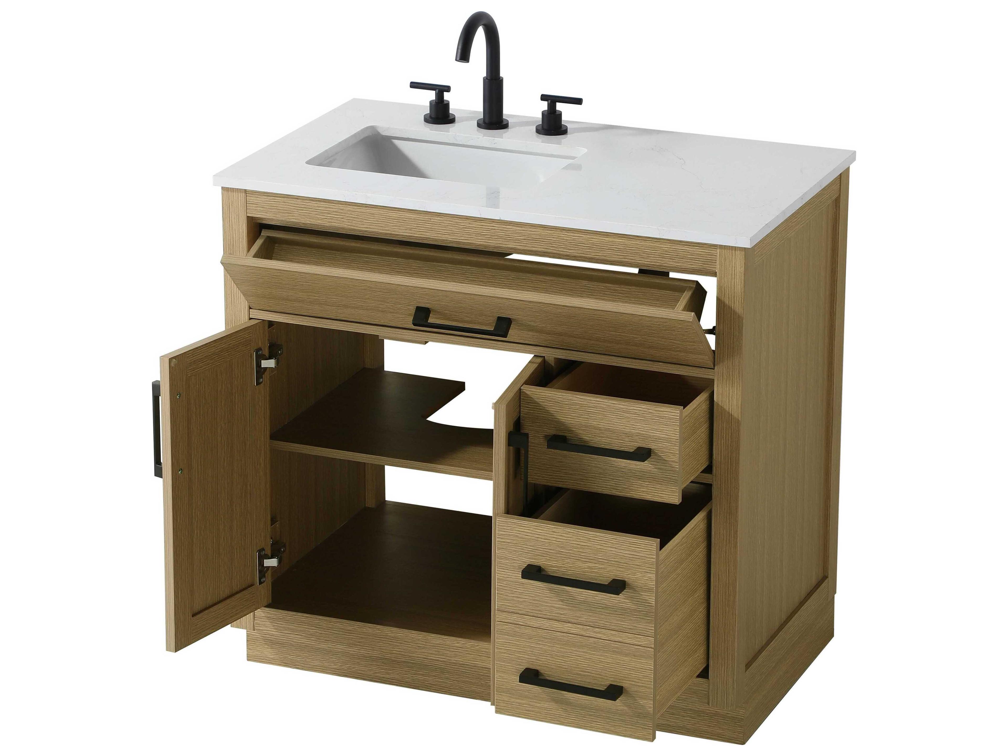 Elegant Lighting Alden Honey Brown 36" Vanity