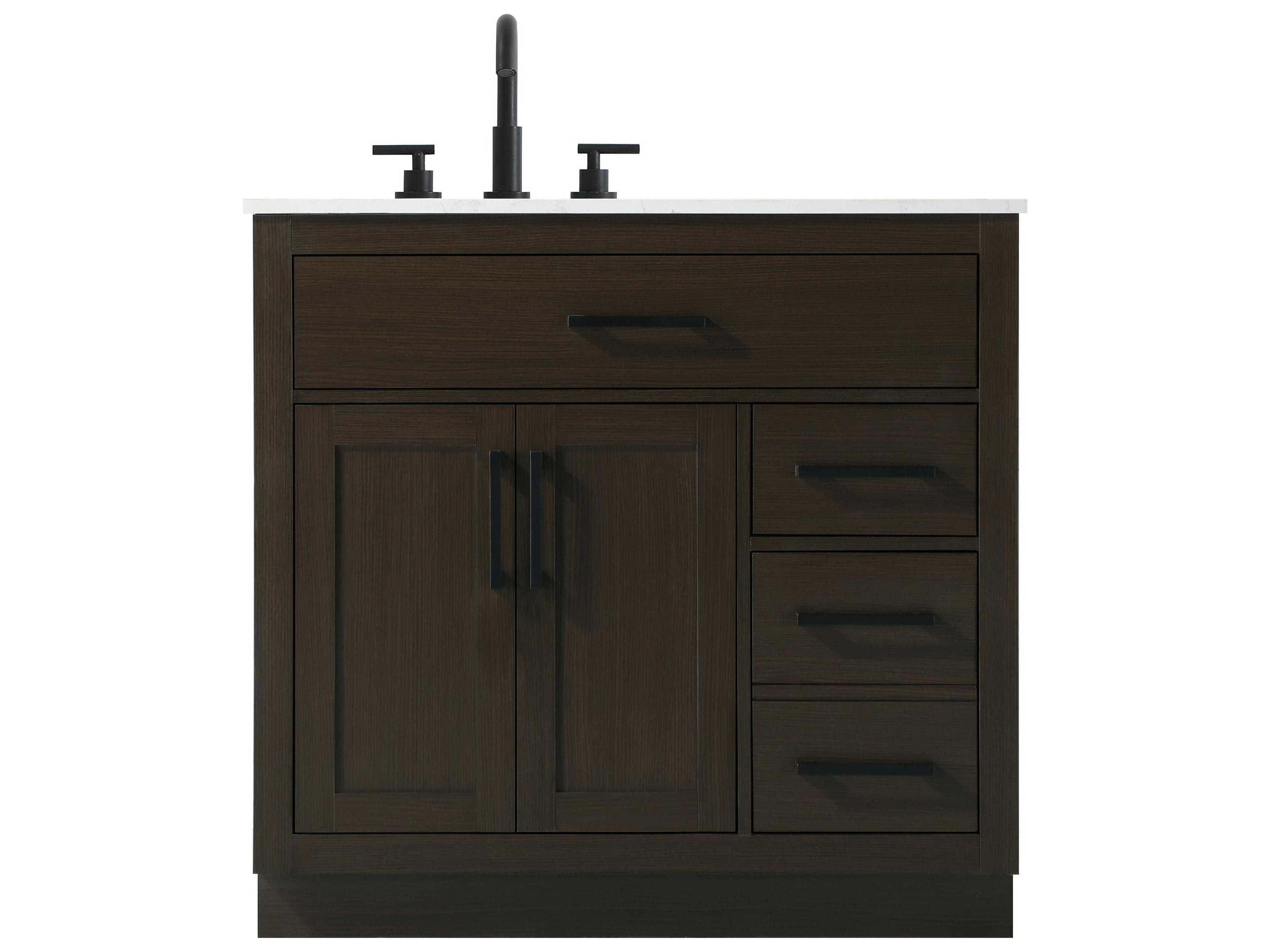 Elegant Lighting Alden Mocha Brown 36" Vanity