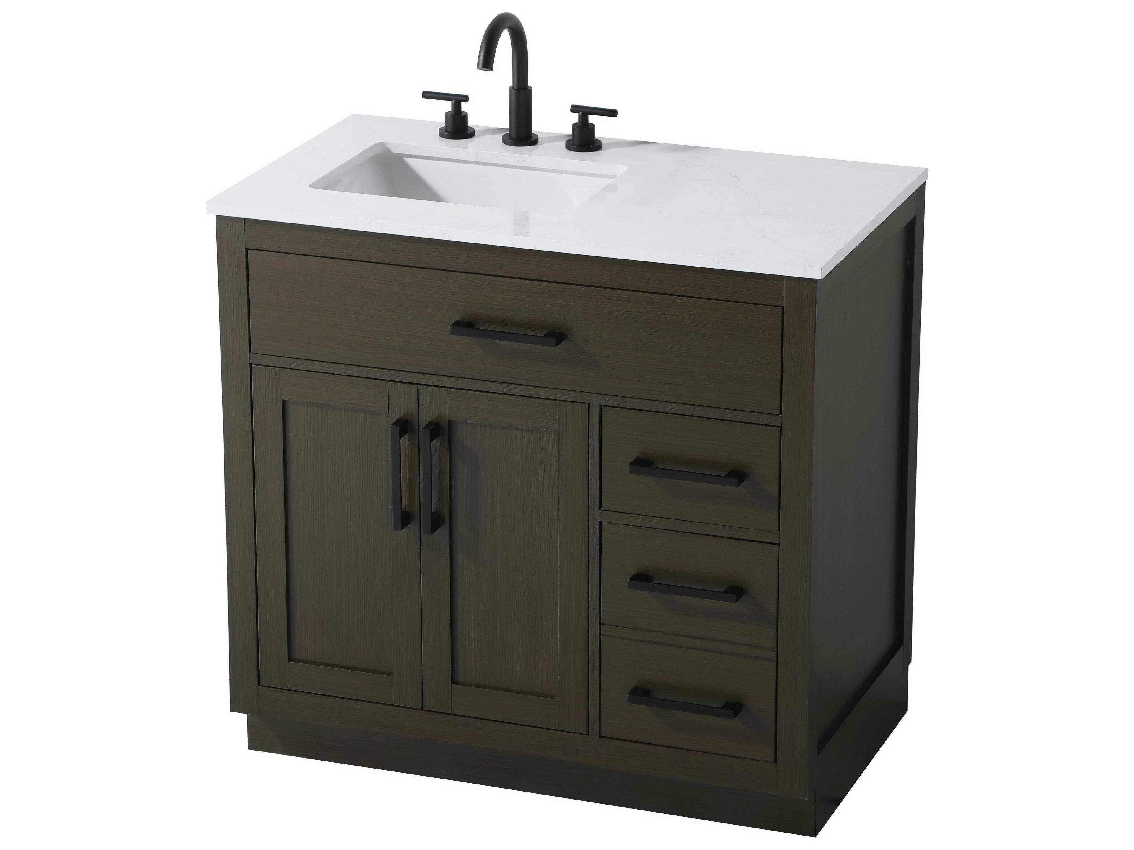 Elegant Lighting Alden Mocha Brown 36" Vanity